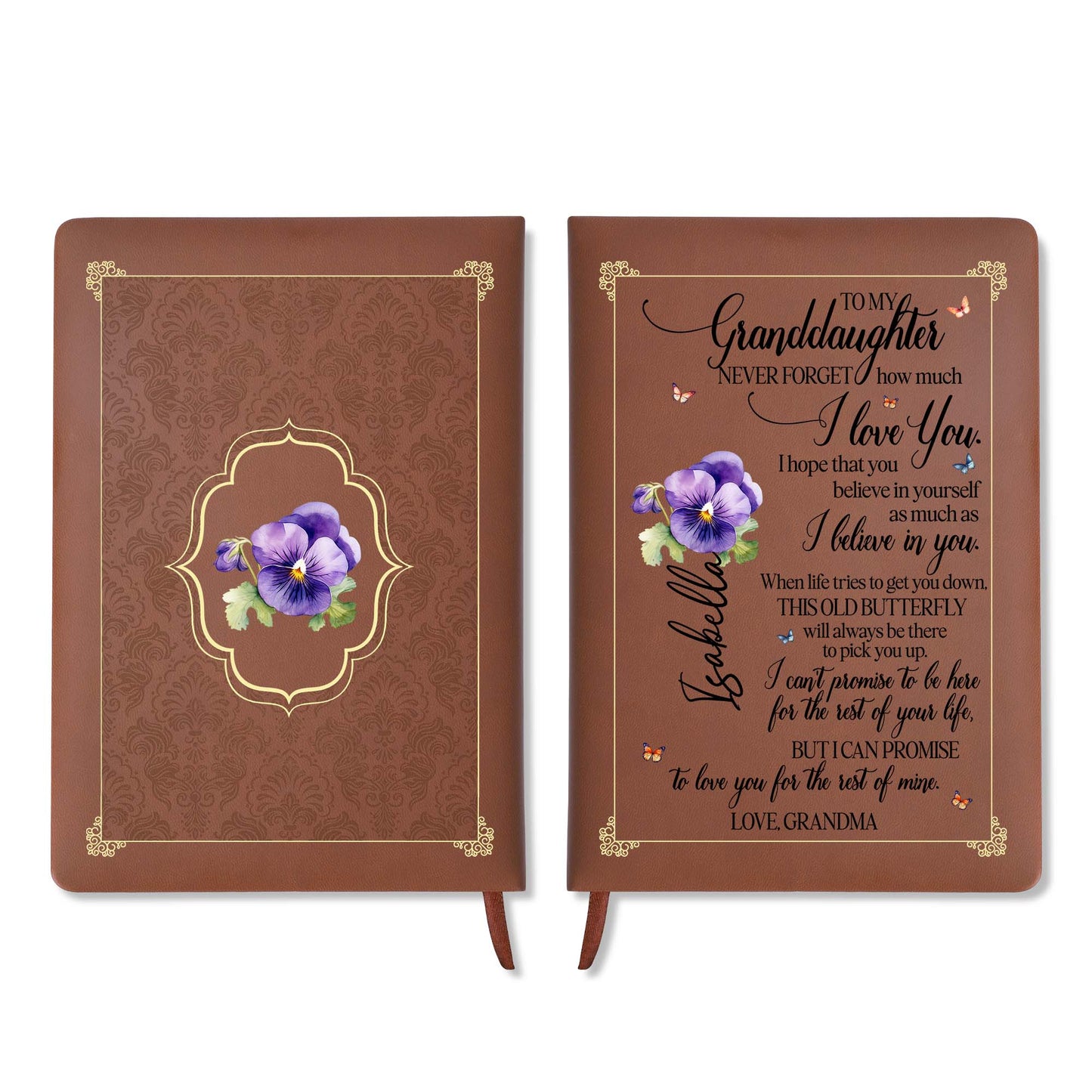 Love Promise From Grandma Featuring Flowers And Butterfly