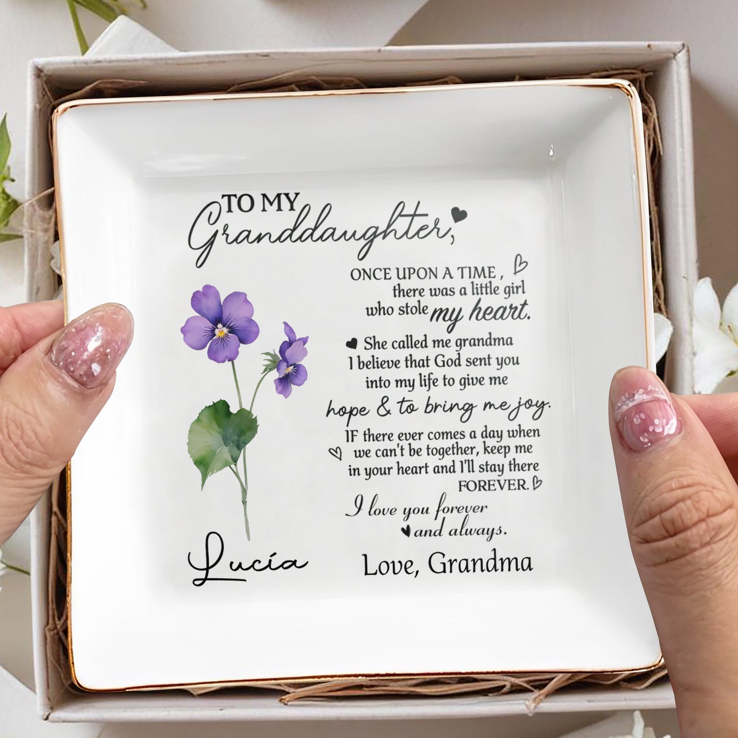 Granddaughter Stole My Heart Sentimental Quotes With Flowers