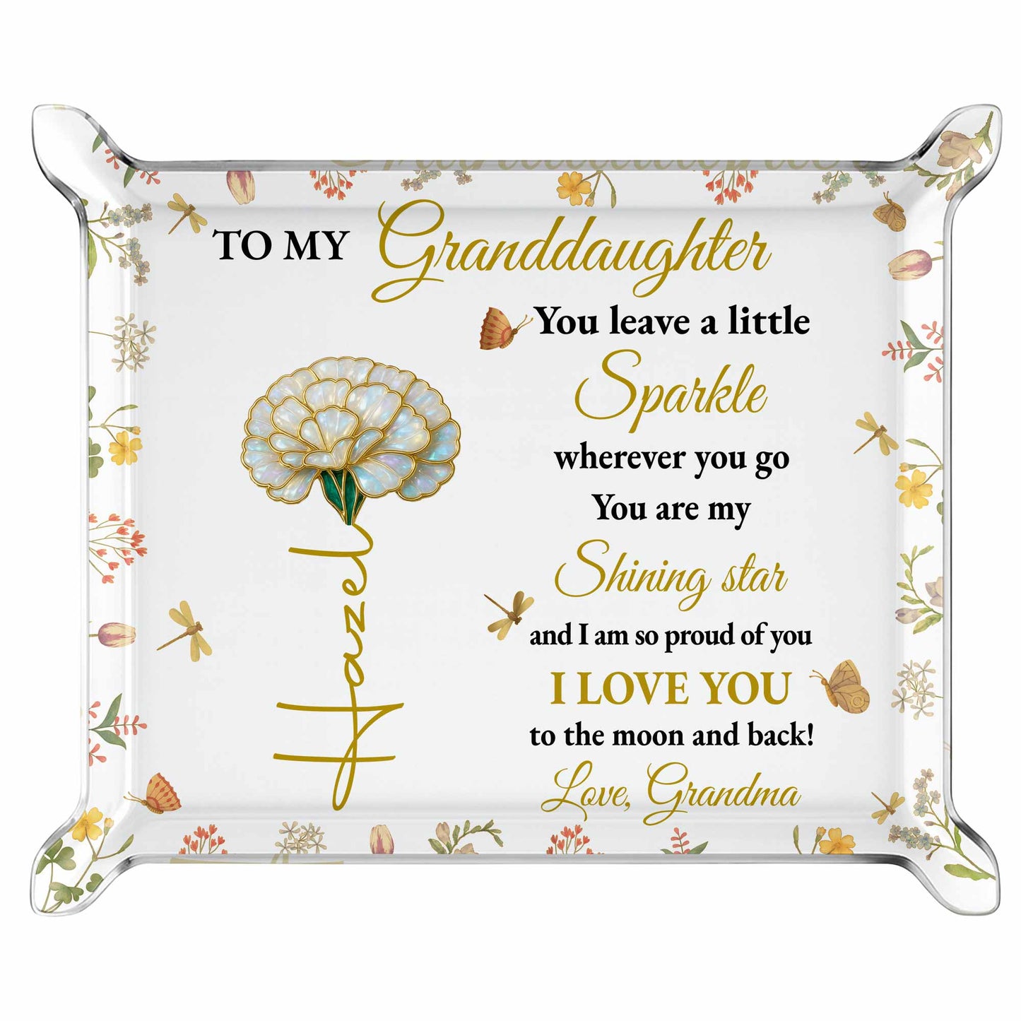 To My Granddaughter, You Leave A Little Sparkle, Flowers And Stars