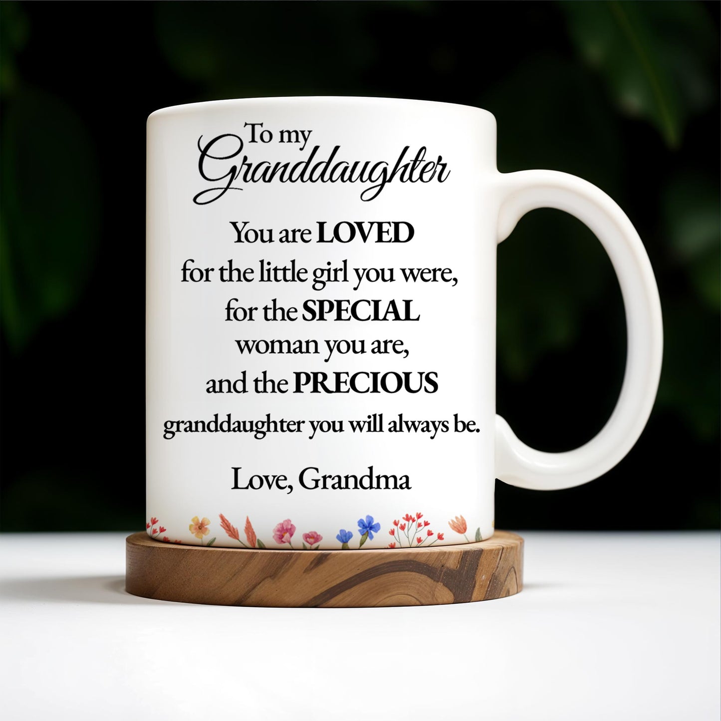 Loved Little Girl To Precious Granddaughter Heart and Bow Design