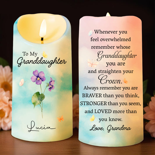 To My Granddaughter Crown And Flowers Quote
