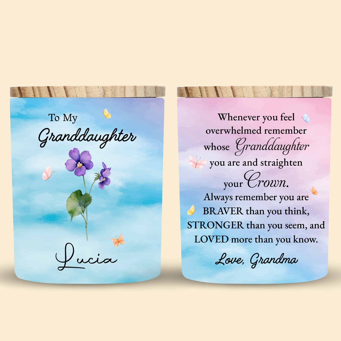 To My Granddaughter, Straighten Your Crown, Flowers, and Butterflies