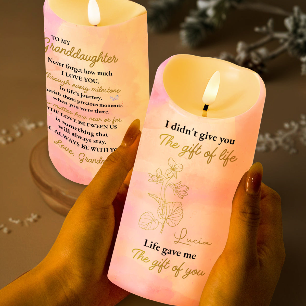 To My Granddaughter Love And Precious Moments LED Candle