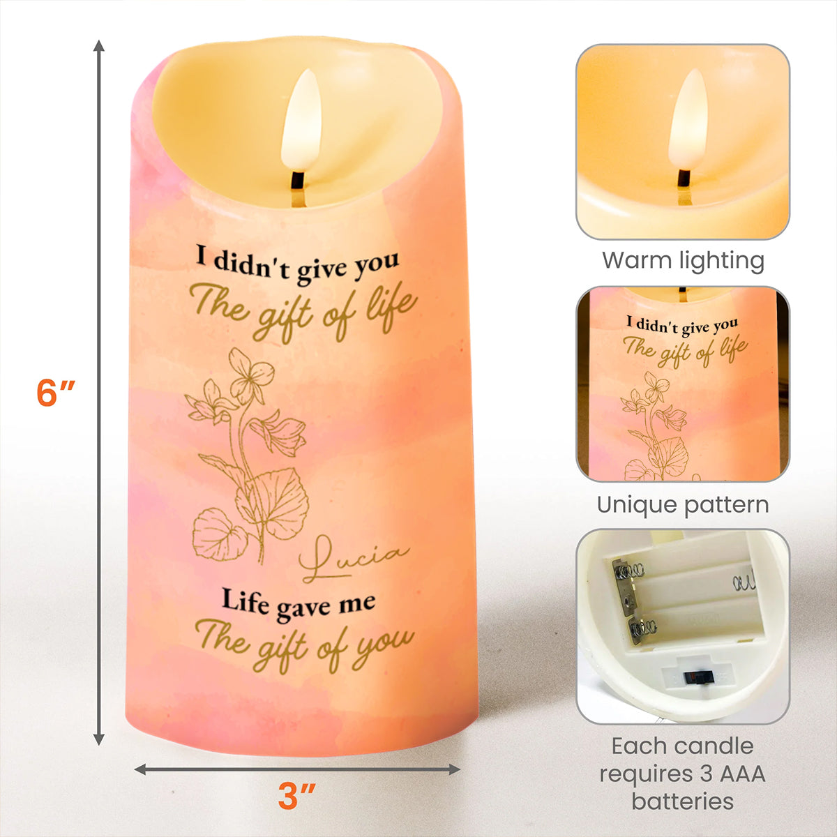 To My Granddaughter Love And Precious Moments LED Candle