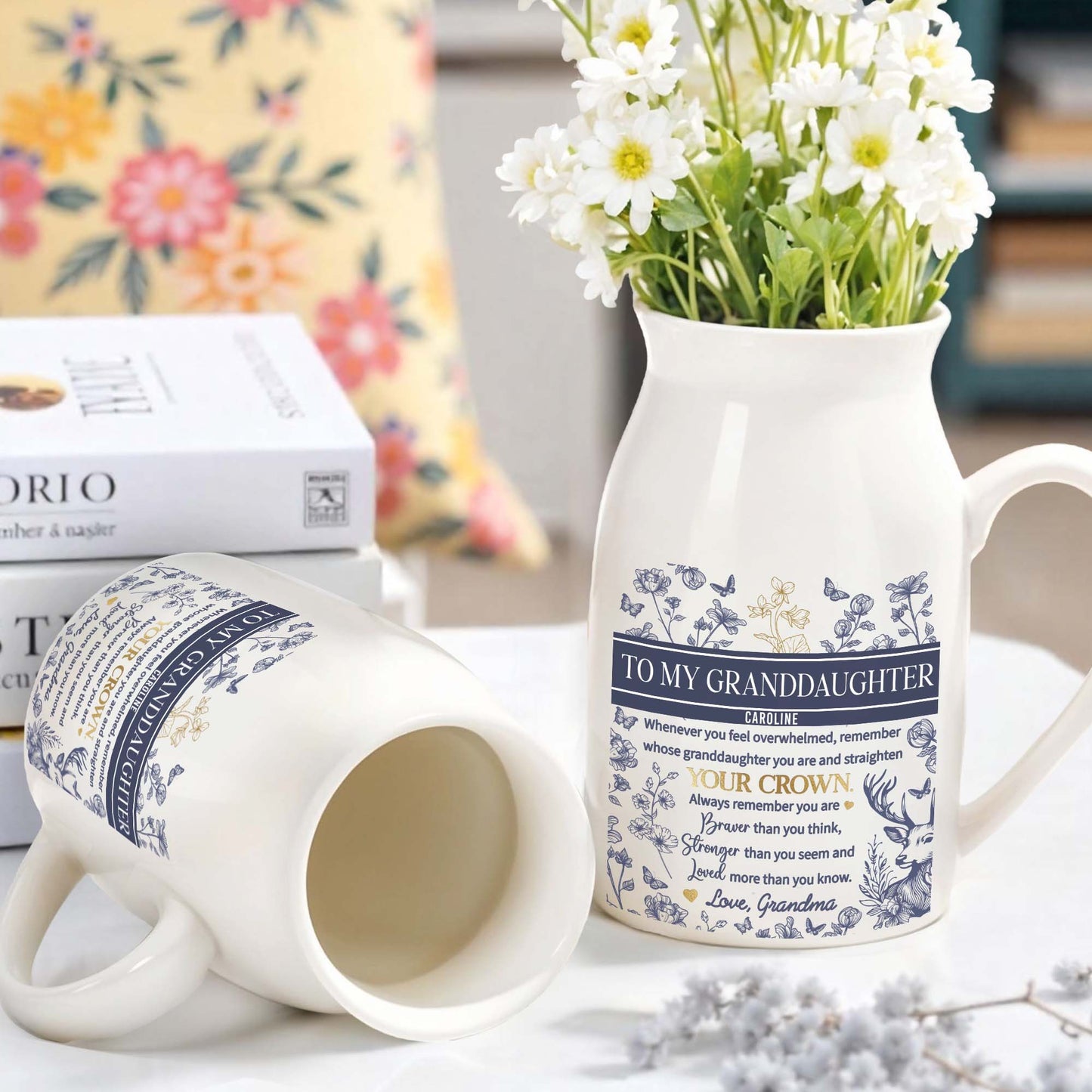 To My Granddaughter, Whenever You Feel Overwhelmed, Remember Whose Granddaughter You Are, Flowers And Deer