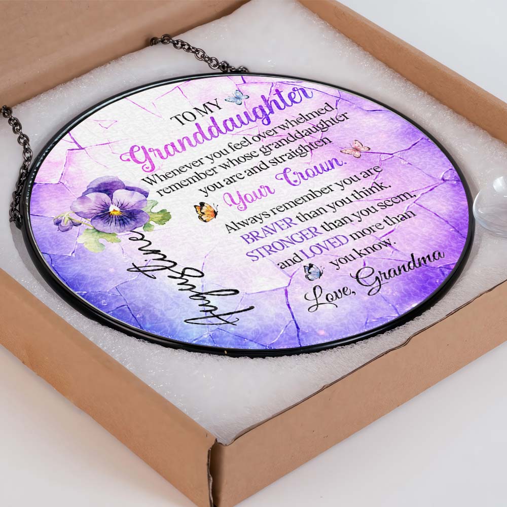 To My Granddaughter, Whenever You Feel Overwhelmed, Remember Whose Granddaughter You Are, Flowers and Butterfly