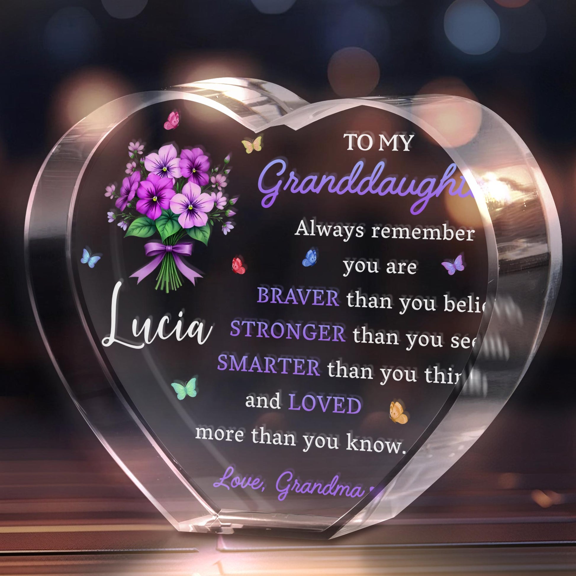 To My Granddaughter, Always Remember You Are Braver Than You Believe, Flowers and Butterflies