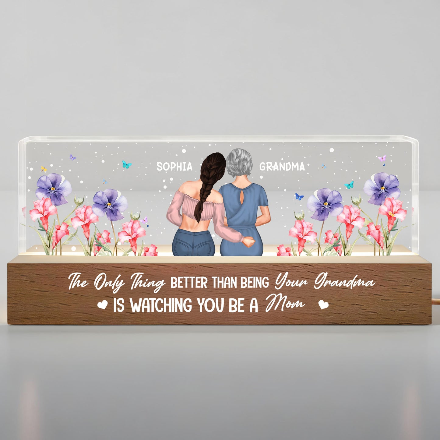 Watching You Be A Mom, Grandma And Daughter With Flowers