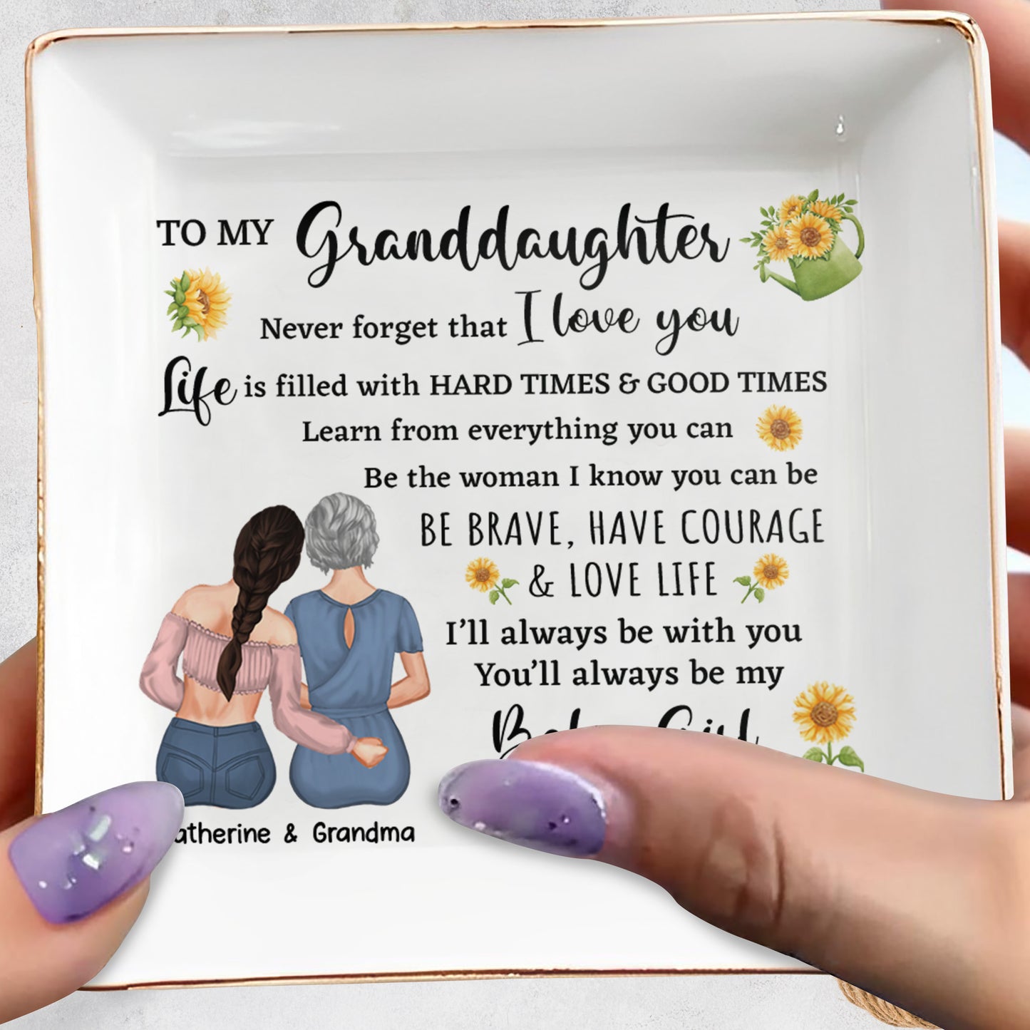 To My Granddaughters, Embrace & Sunflowers