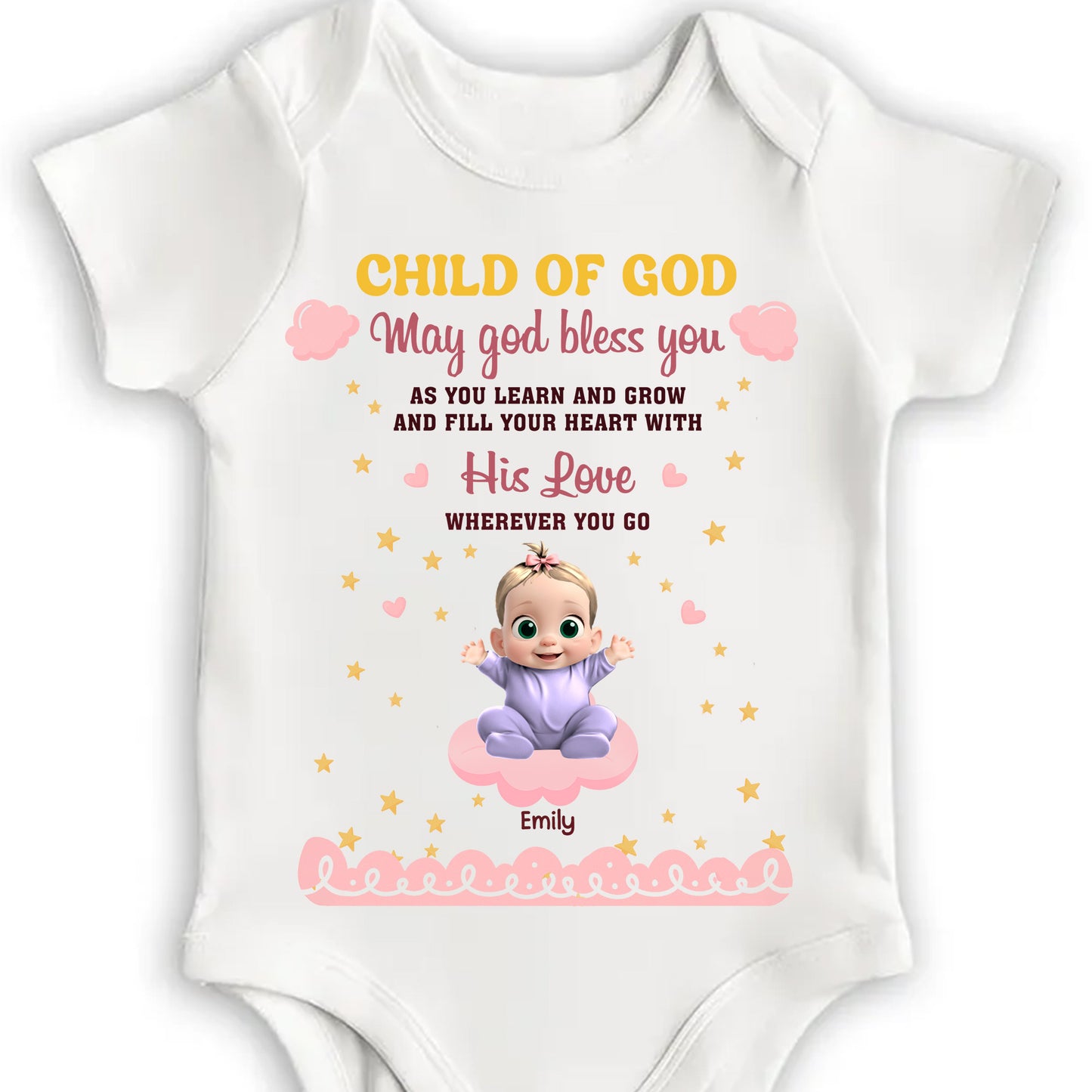 Child Of God Bless You Learn And Grow Onesie
