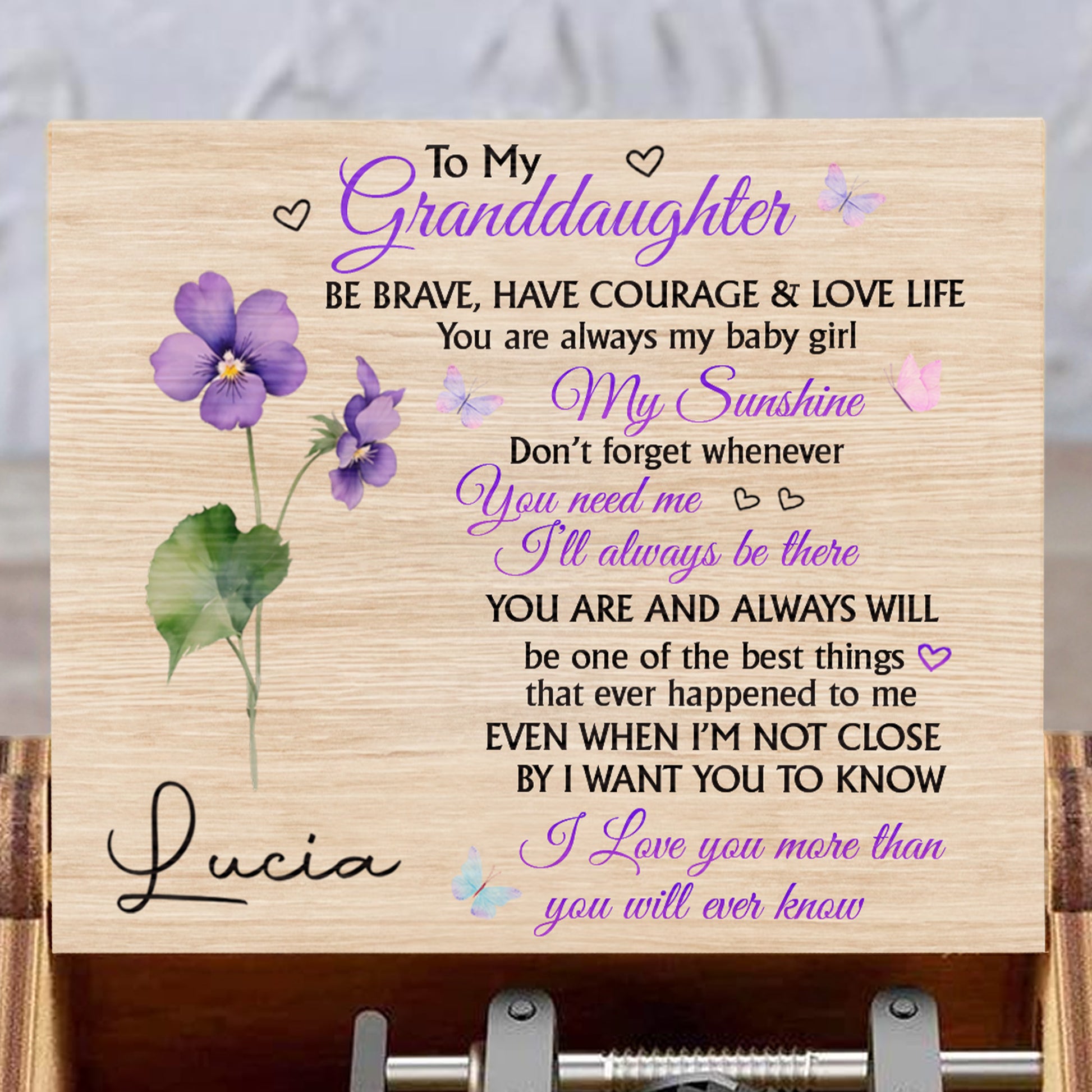 To My Granddaughter, Love And Life Inspirational Message