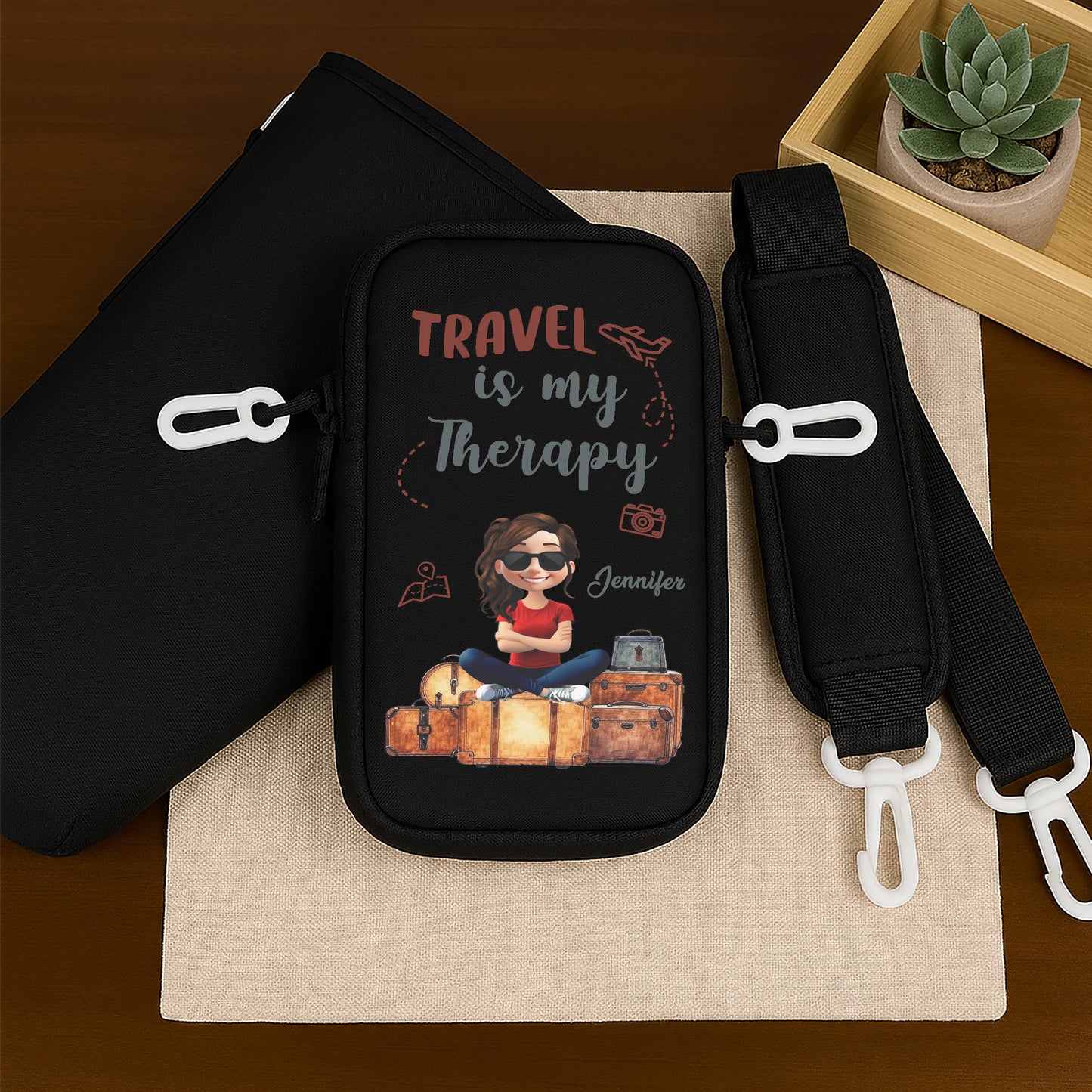 Travel Is My Therapy, Suitcases And Camera Design