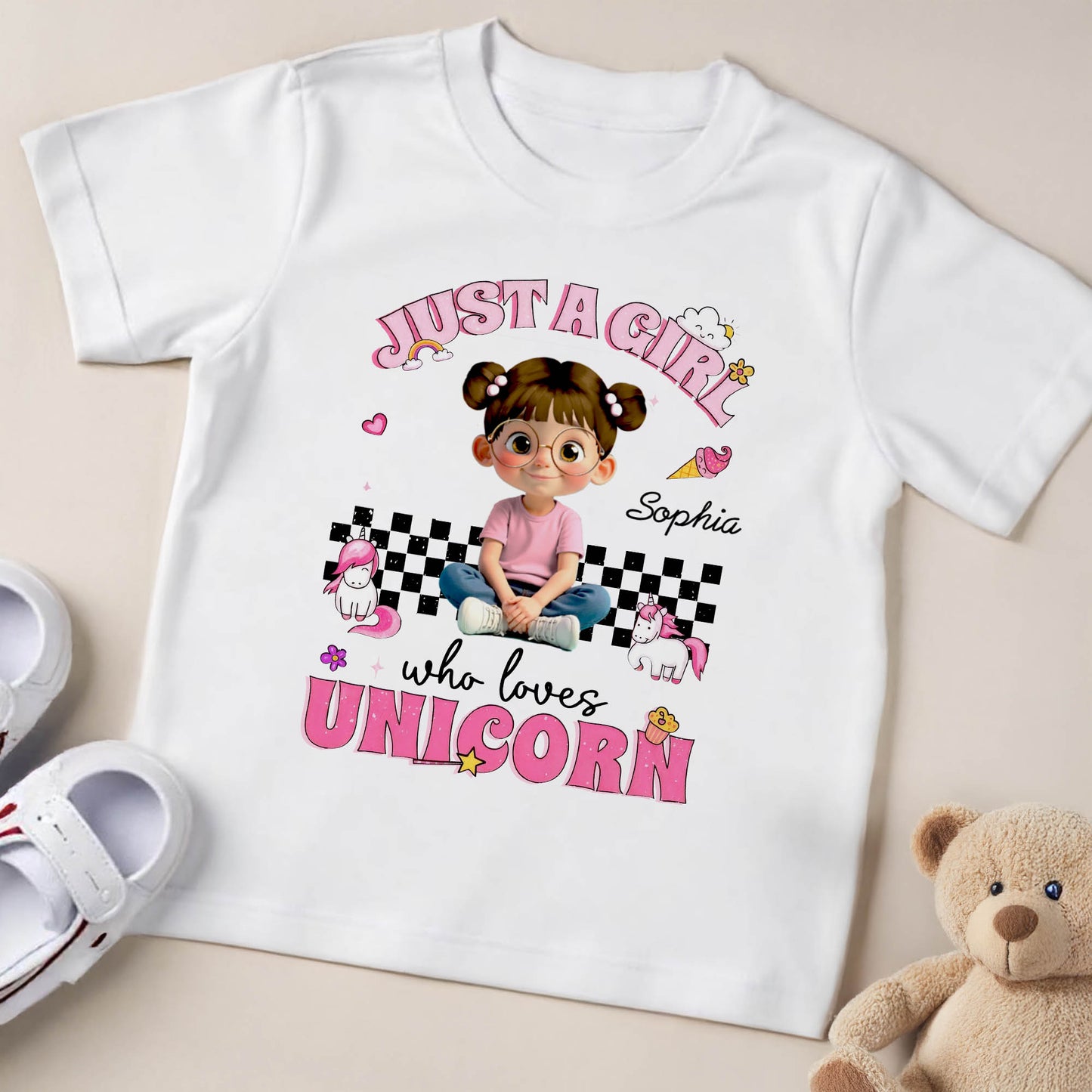 Just A Girl Who Loves Unicorn, Hearts And Stars