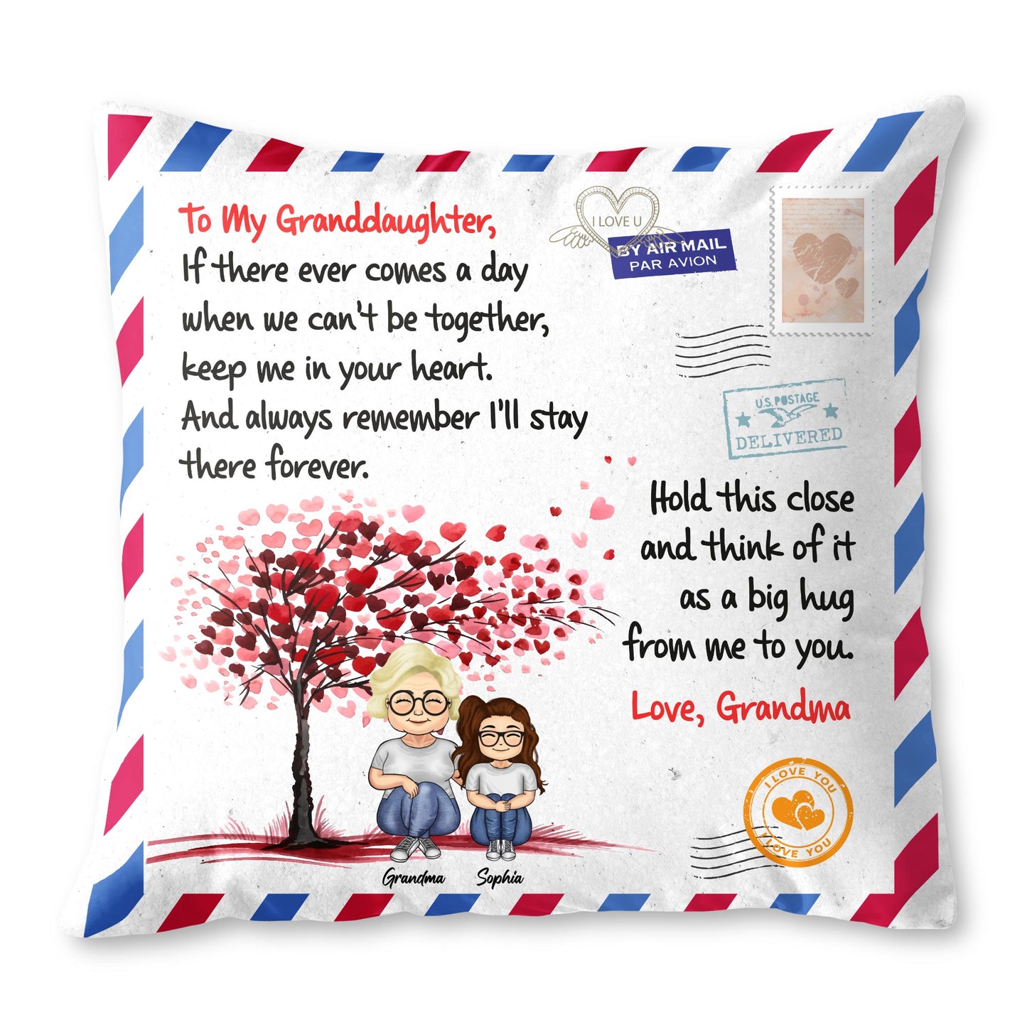 To My Granddaughter, Love From Grandma, Tree With Heart-Shaped Leaves