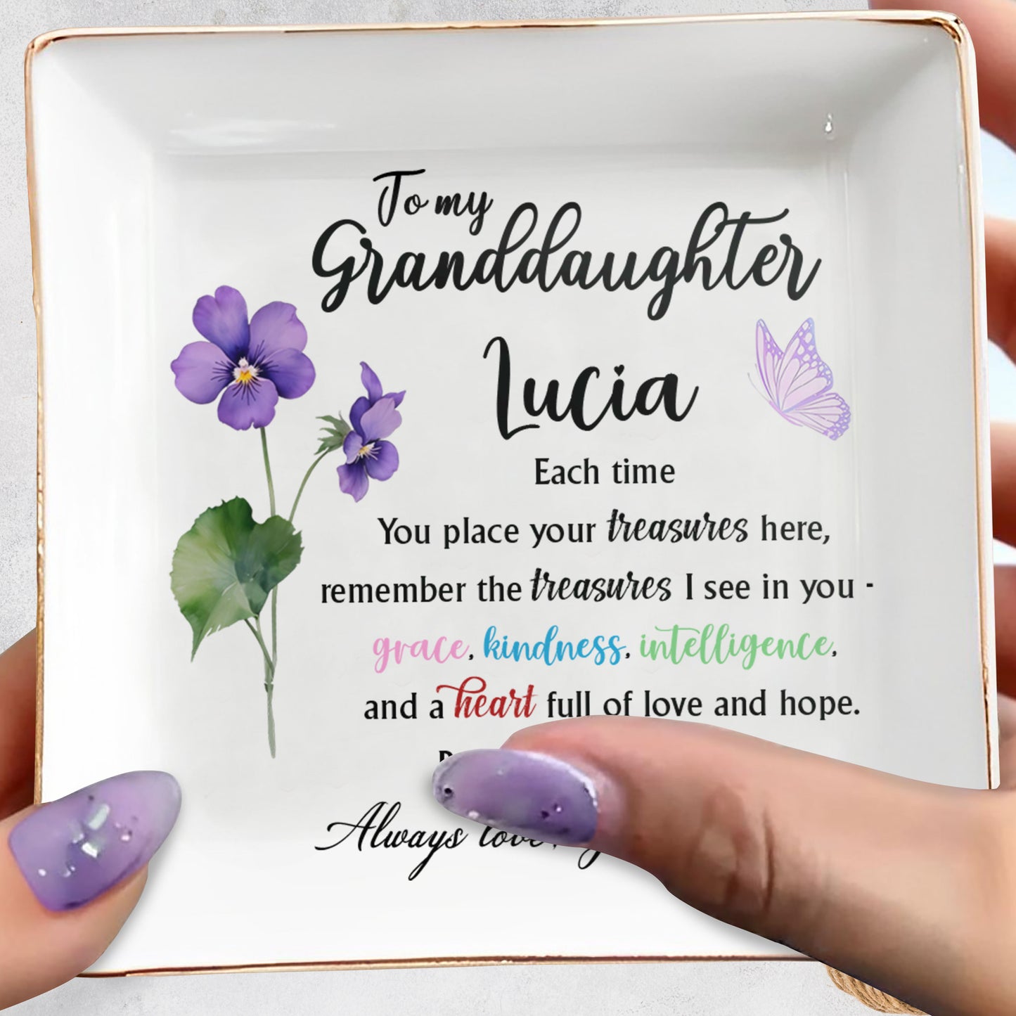 To My Granddaughter, Grace And Kindness, Flowers And Butterfly