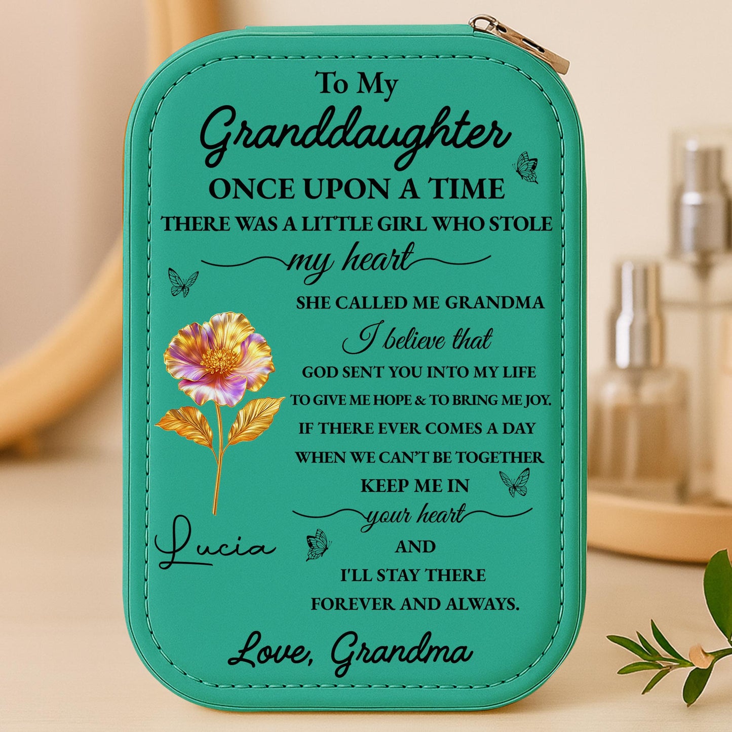 To My Granddaughter, Little Girl Who Stole My Heart, Flower And Butterfly