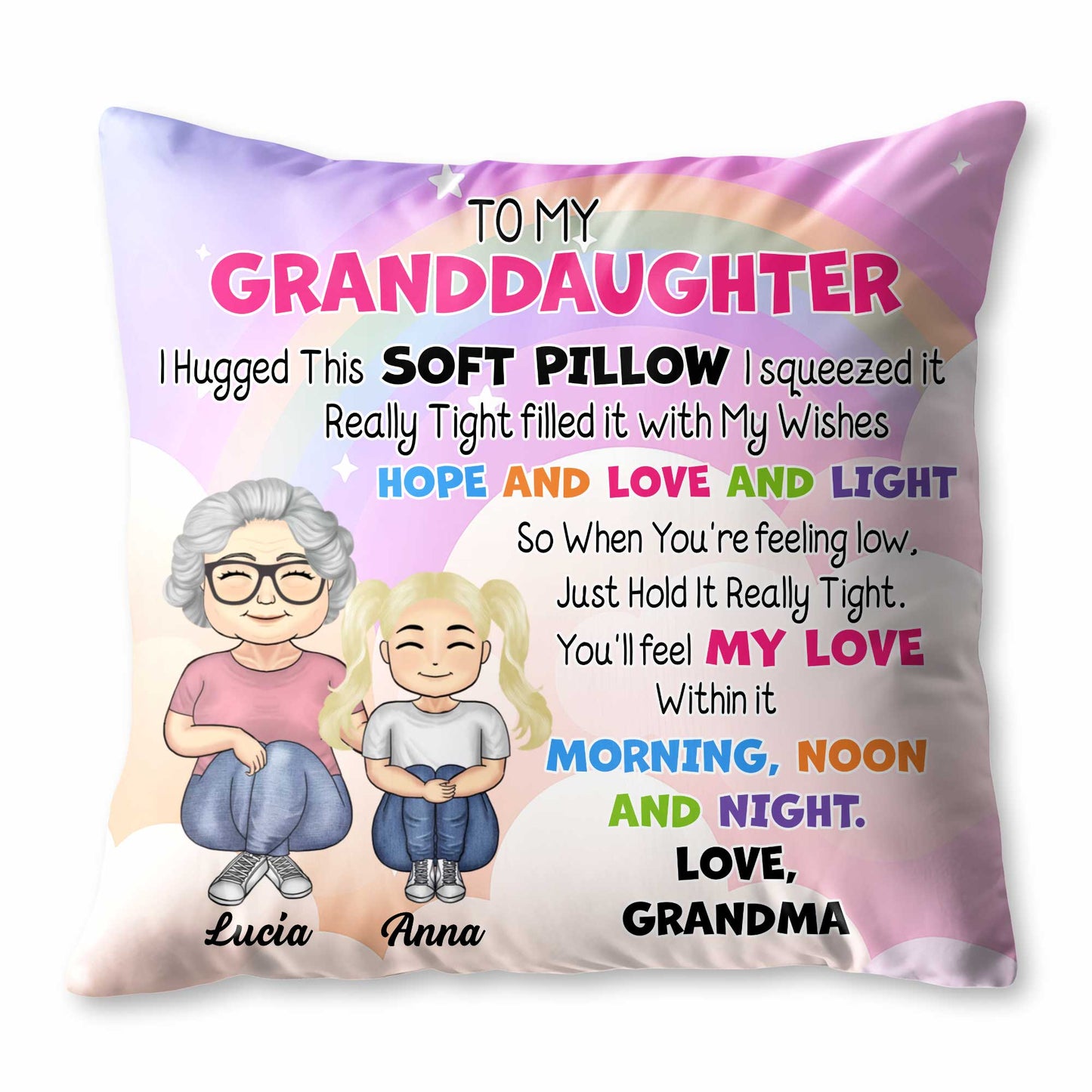 To My Granddaughter Love And Light Pillow Design