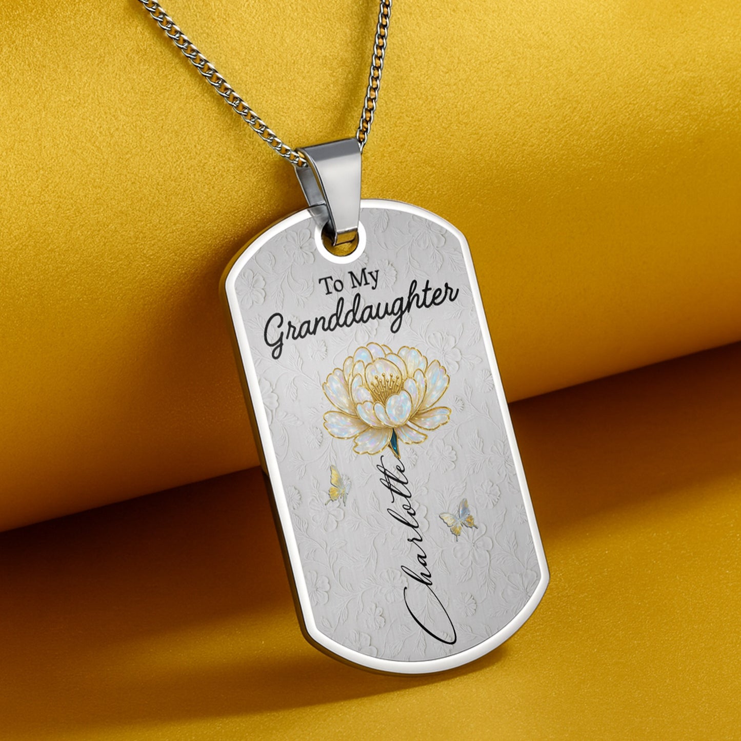 To My Granddaughter, Flower And Butterfly Design