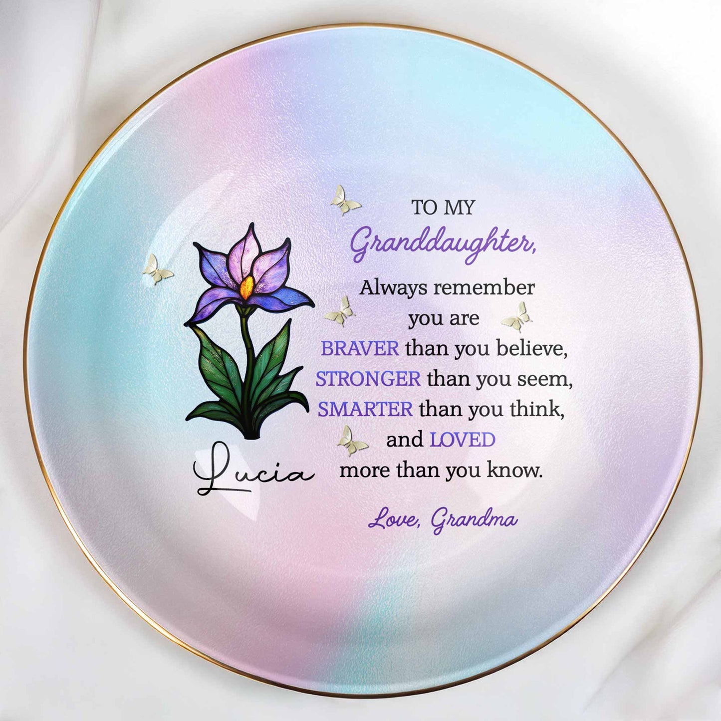 To My Granddaughter, Always Remember You Are Braver, Flower And Butterfly