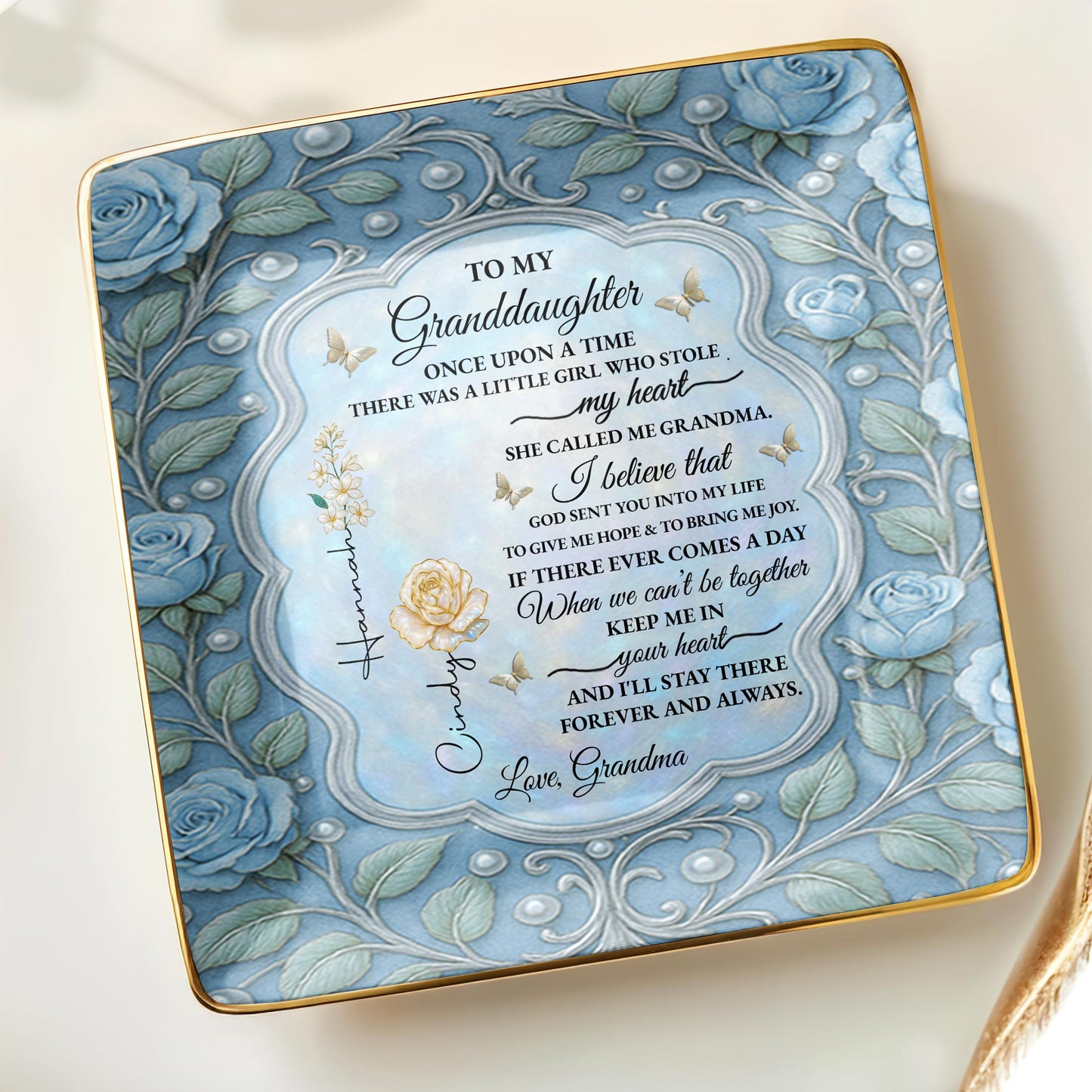 To My Granddaughter, Once Upon A Time, With Roses And Butterflies