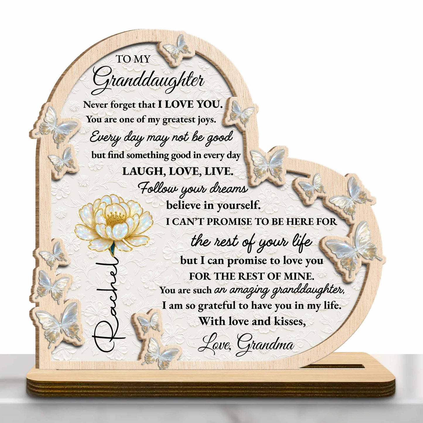 To My Granddaughter, Butterflies And Flowers