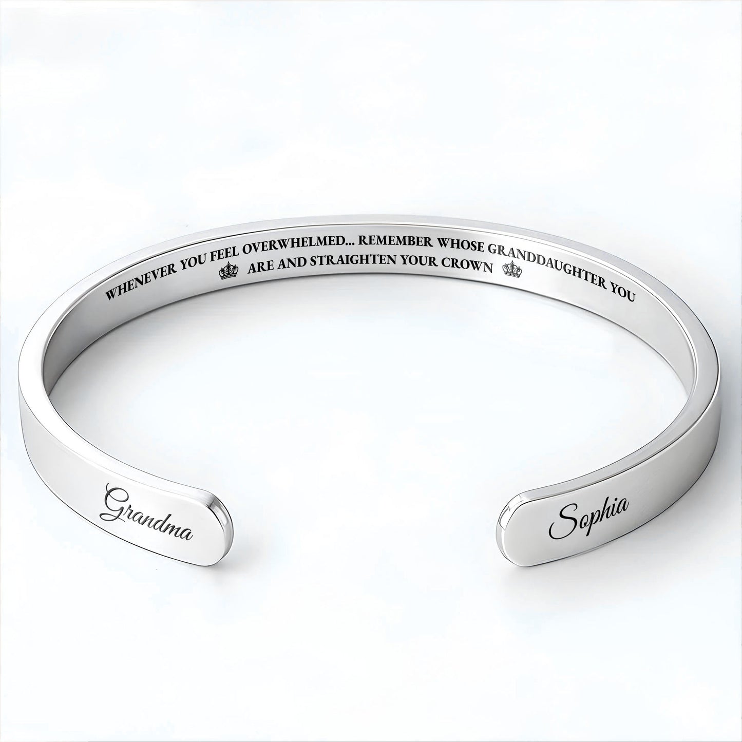 Straighten Your Crown, Inspirational Custom Bracelet For Granddaughter