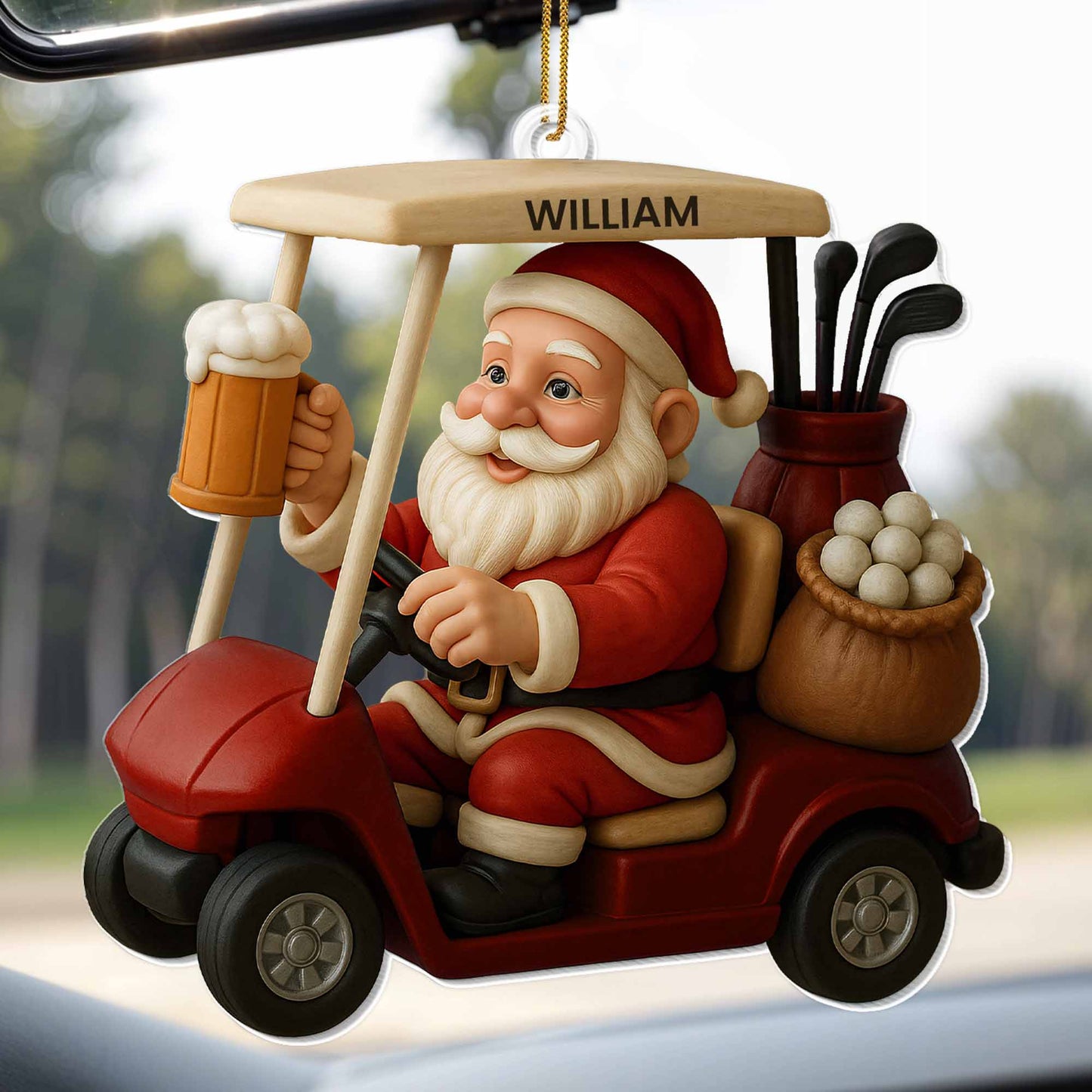 Santa Claus Ready To Golf