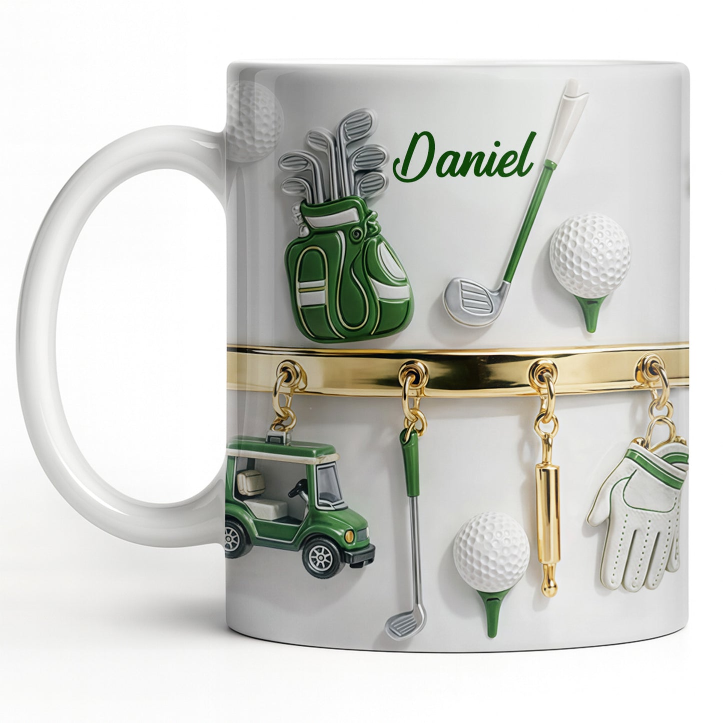 Customized Name, Golf Bag, Clubs, Balls, And Cart