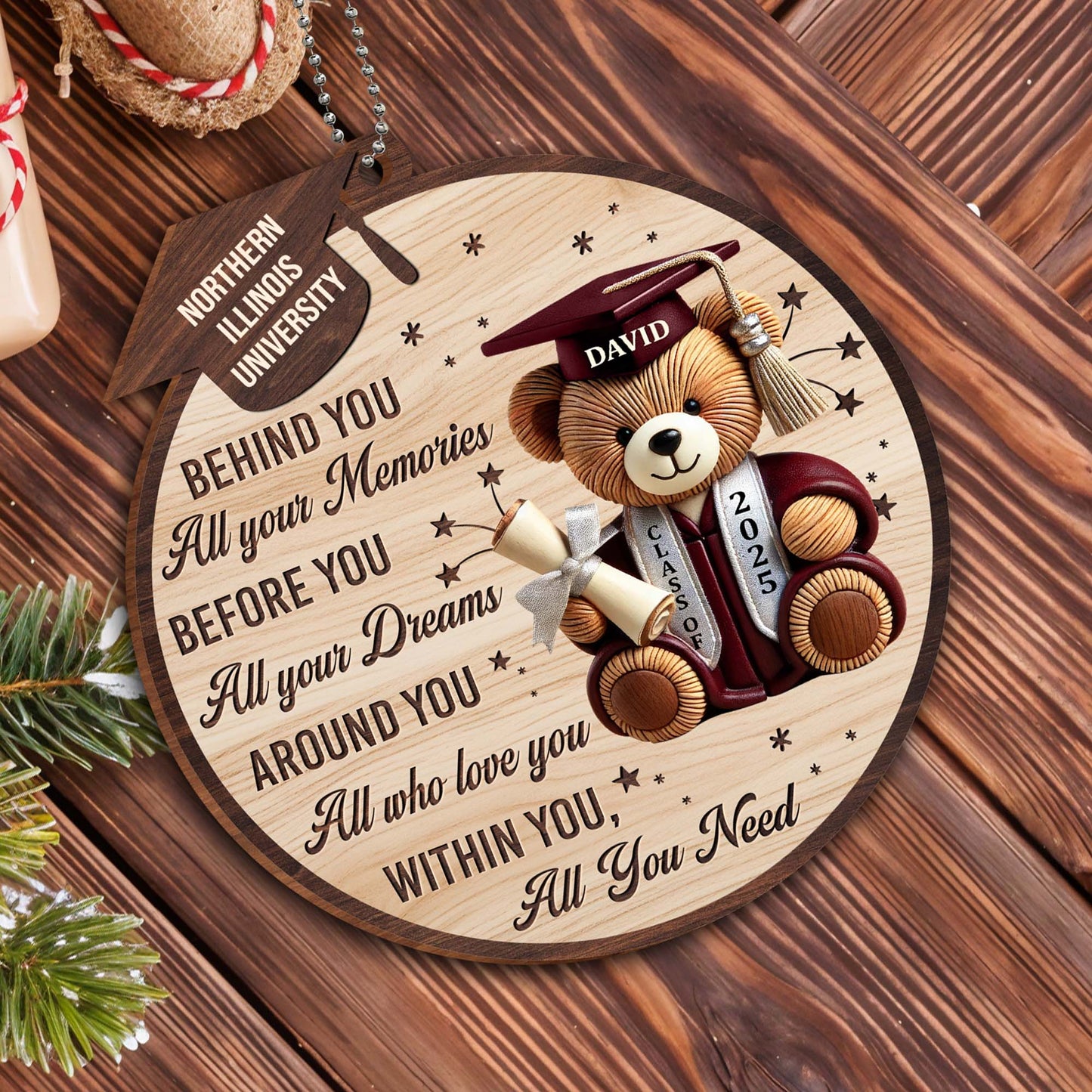 Behind You All Your Memories, Teddy Bear With Graduation Cap And Diploma