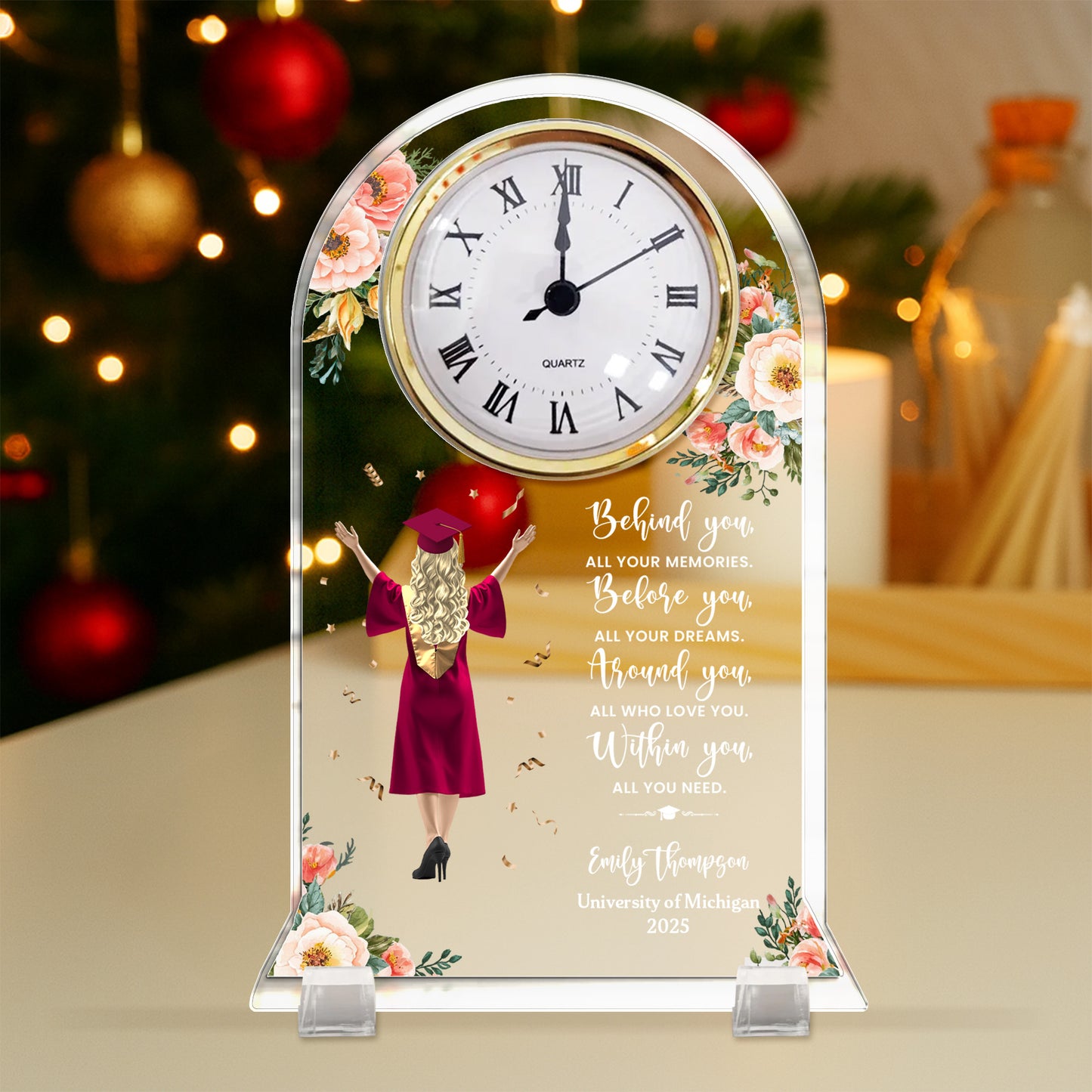 Behind You, All Your Memories, Graduation Cap and Flowers