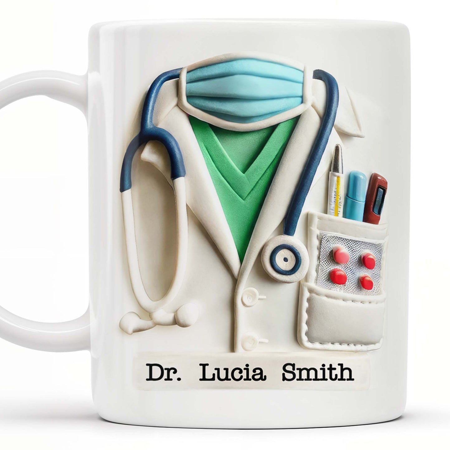 Celebrate Everyday Heroes With Medical Professional Gifts, Stethoscope And Mask - Personalized Custom Coffee Mug - GRAD040_MG