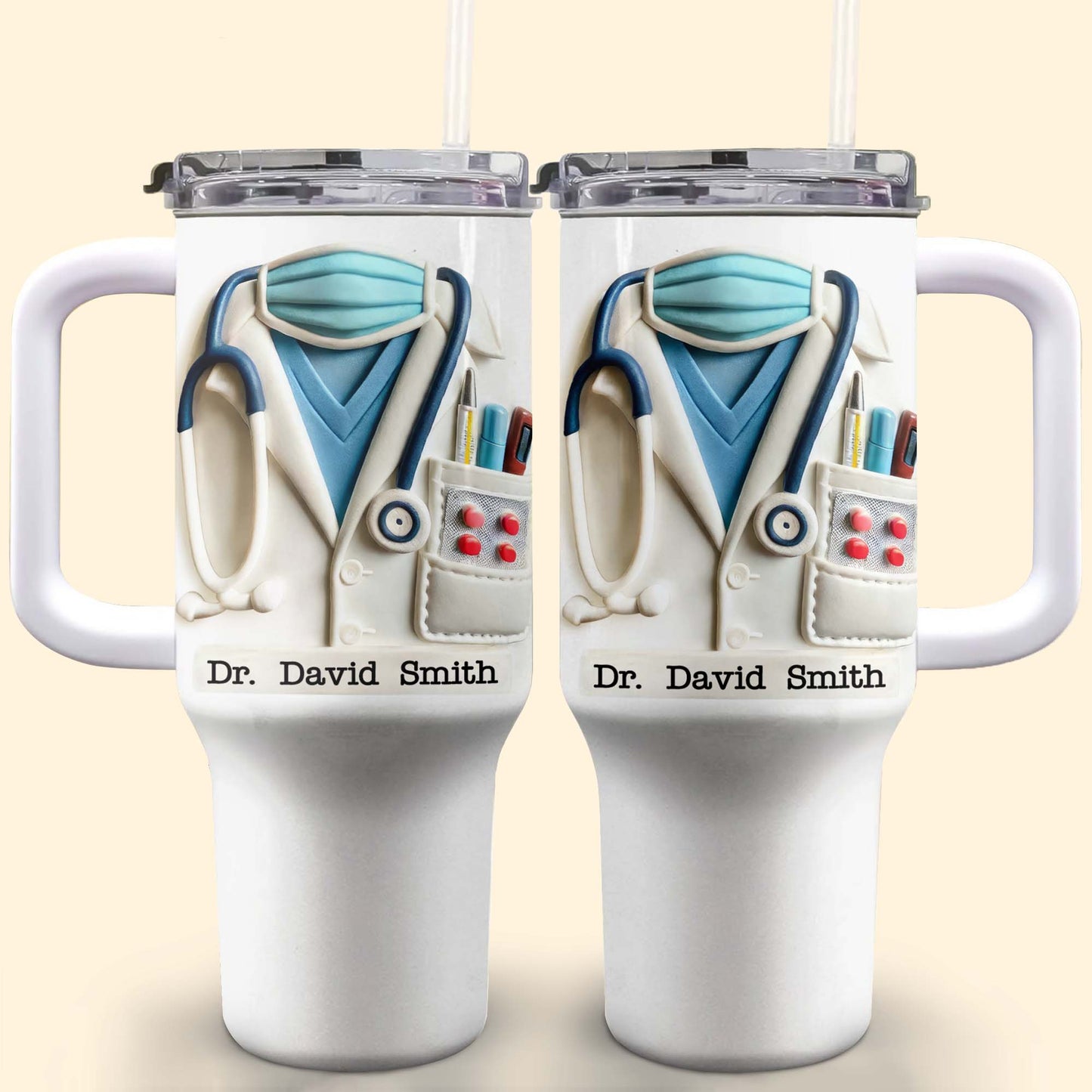 Stethoscope And Lab Coat Design Tumbler