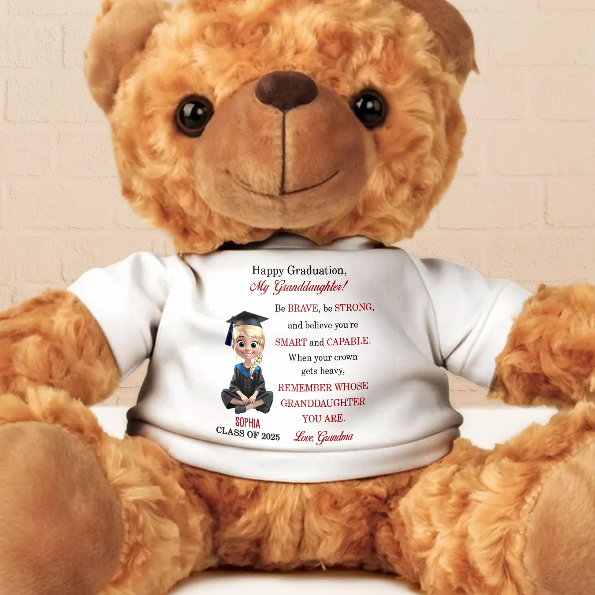 Happy Graduation, My Granddaughter, Graduation Cap and Cartoon Character