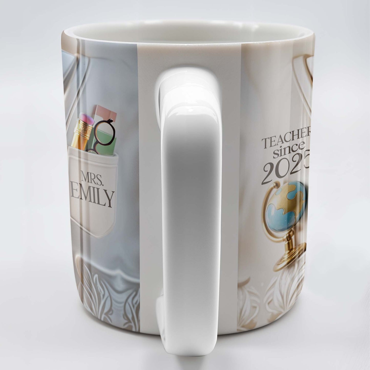 Teacher Since 2025 Featuring Tie, Globe, and Pocket