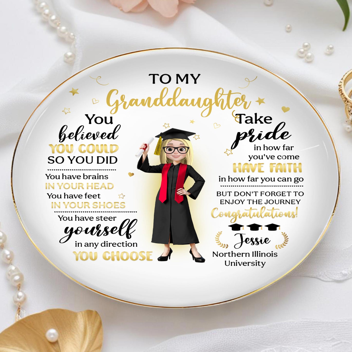 To My Granddaughter, You Believed You Could So You Did, Graduation Attire And Stars