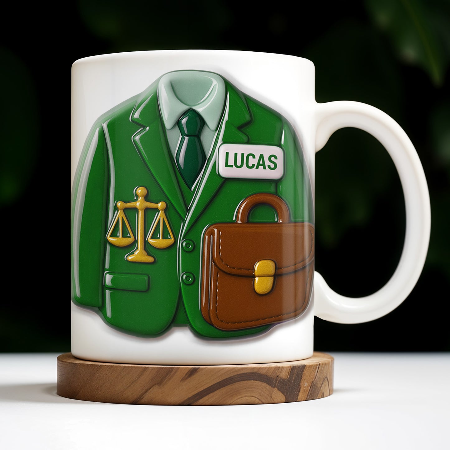 Customizable Lawyer-Themed Coffee Mug With Scales of Justice and Briefcase