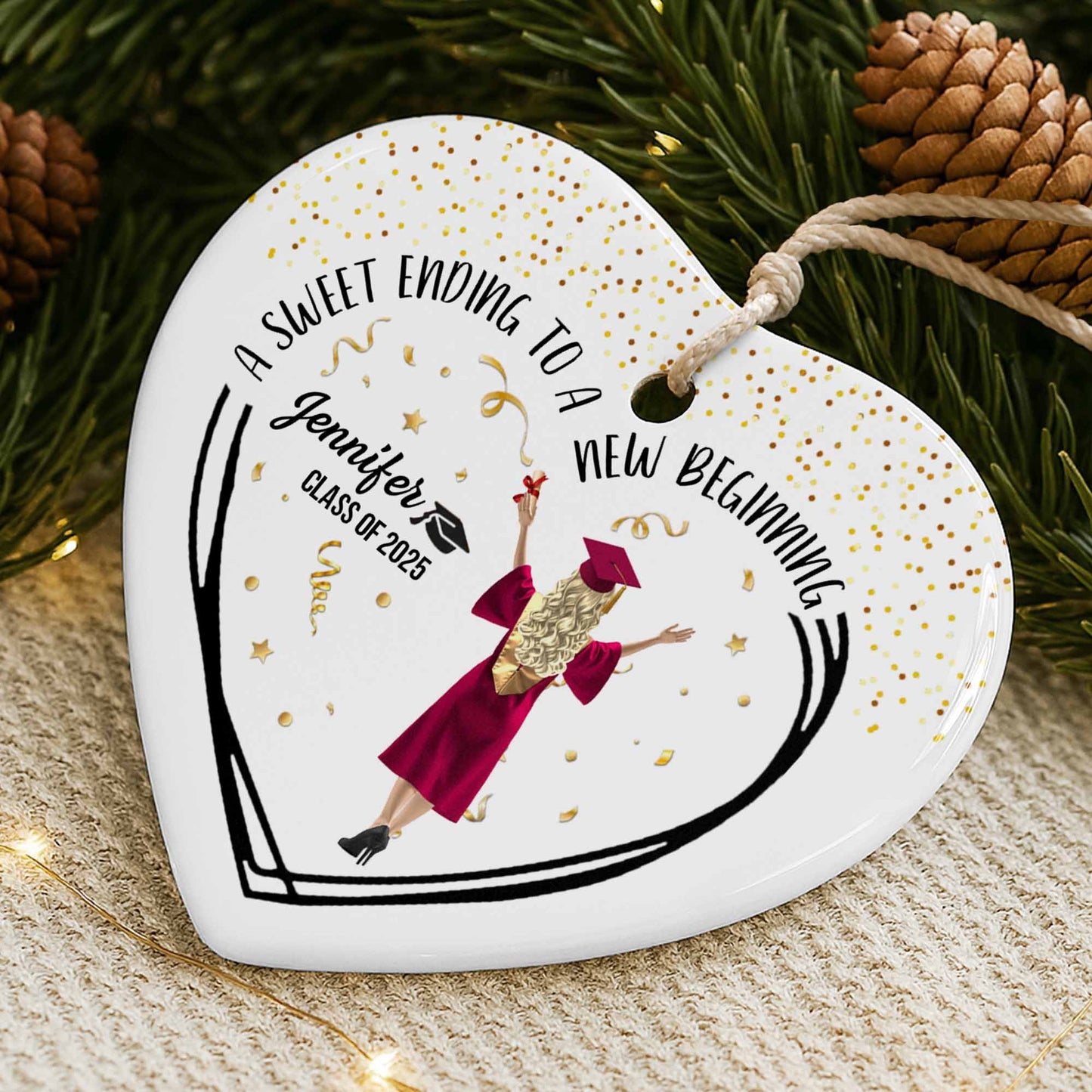 A Sweet Ending To A New Beginning, Graduate In Cap And Gown