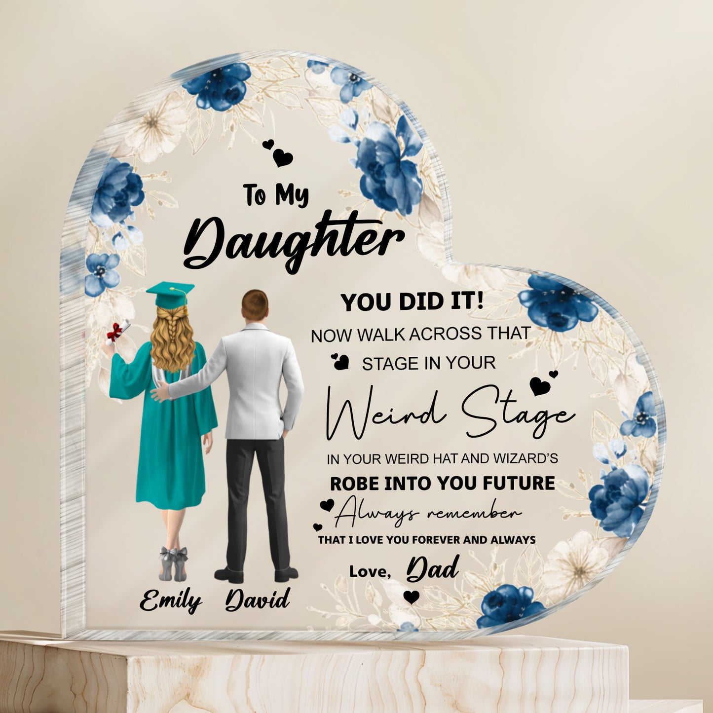 To My Daughter You Did It, Graduation Cap With Floral Design