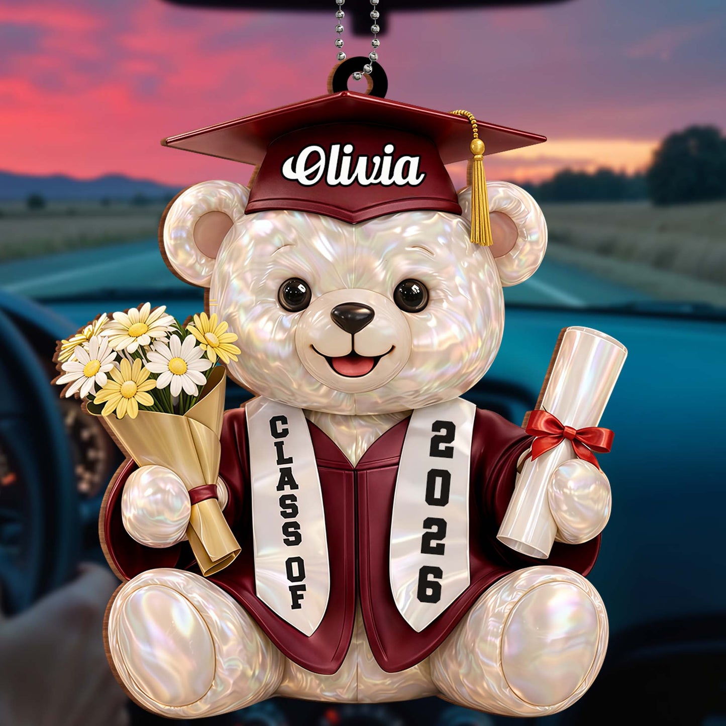 We Still Do Celebrating Our Wedding Anniversary Cruise Ship And Hearts - Personalized Custom Wood Ornament, Car Hanging Ornament - GRAD437_WCA