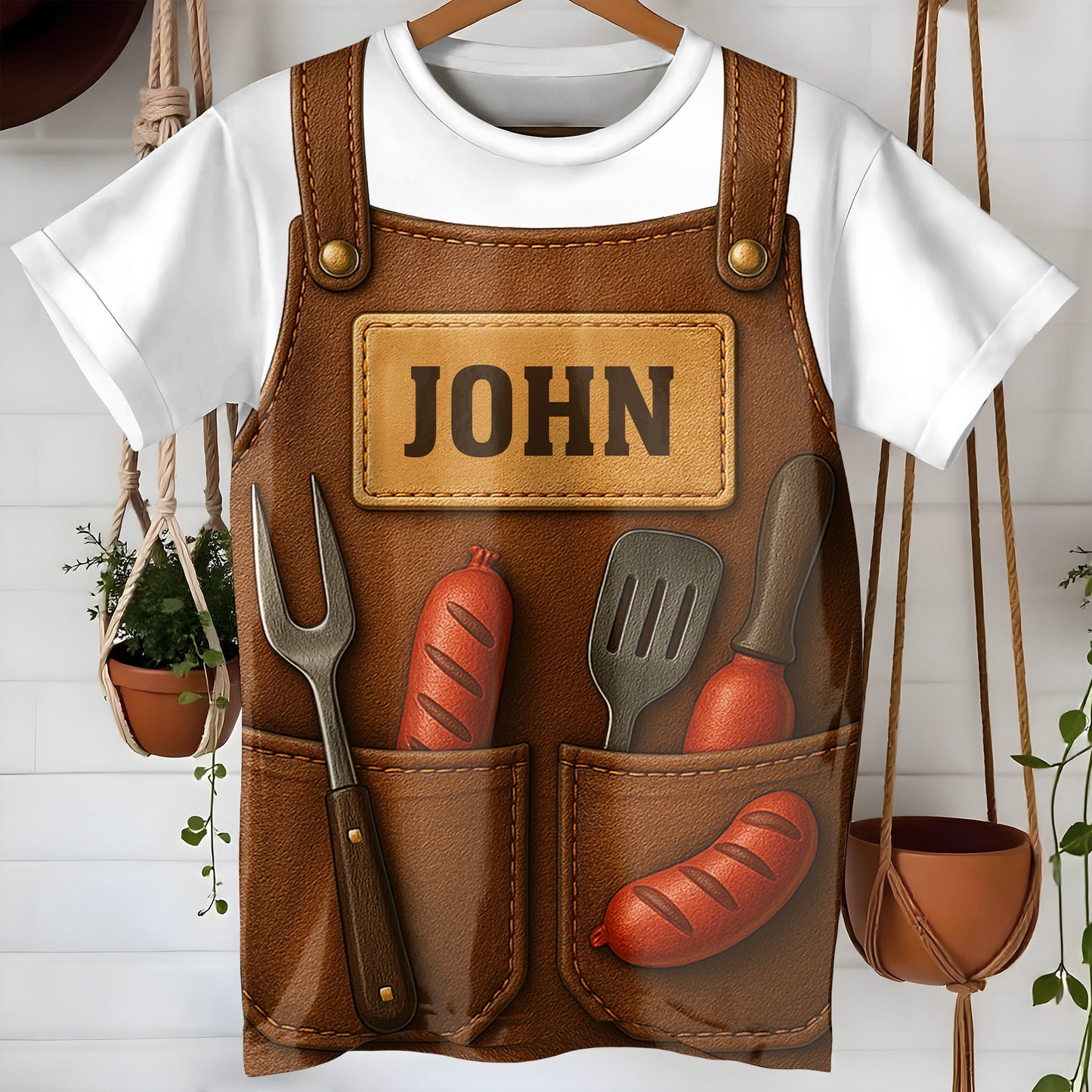 Get Your Custom Chef's Apron Tee, Grill Tools And Sausages