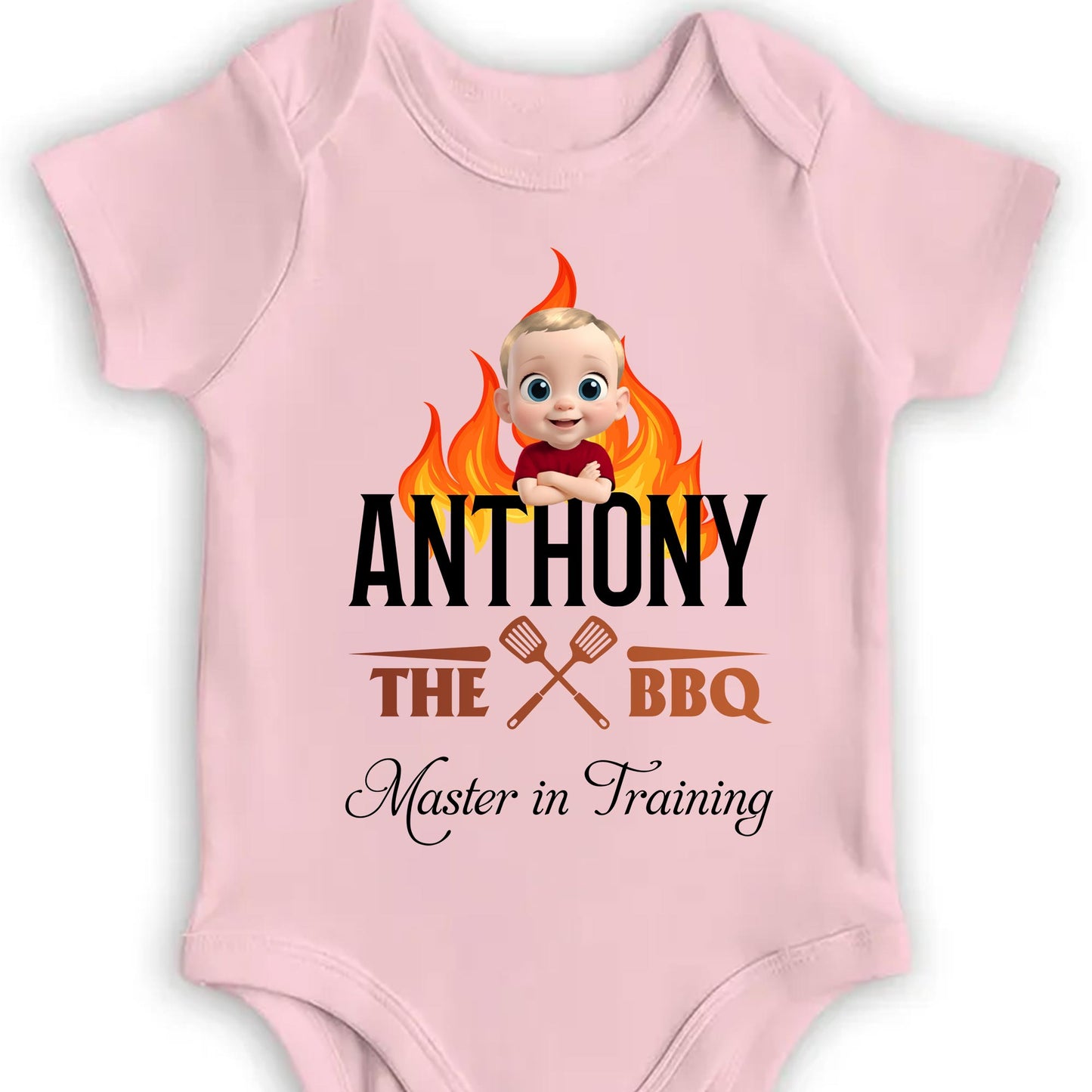 Anthony The BBQ Master In Training, Baby and BBQ Tools