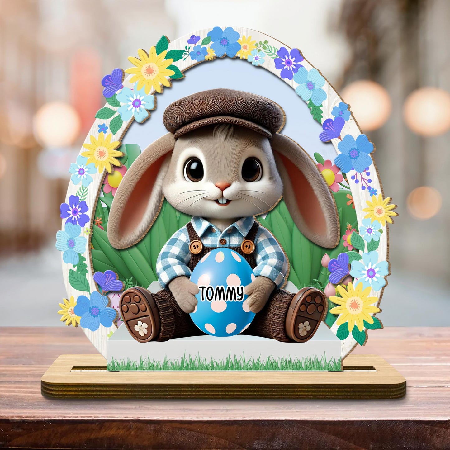 Celebrate Spring With Bunny, Flowers And Easter Egg