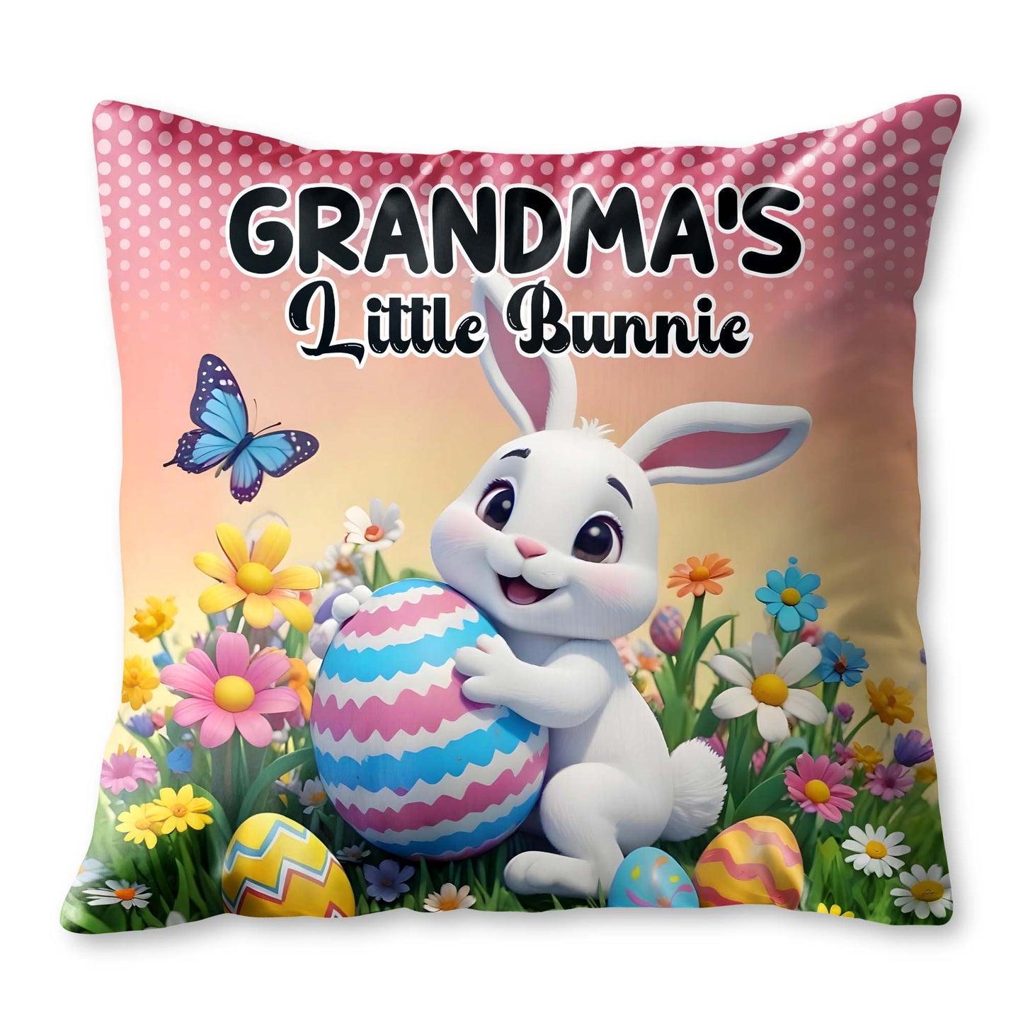 Grandma's Little Bunnie With Bunny, Eggs And Flowers