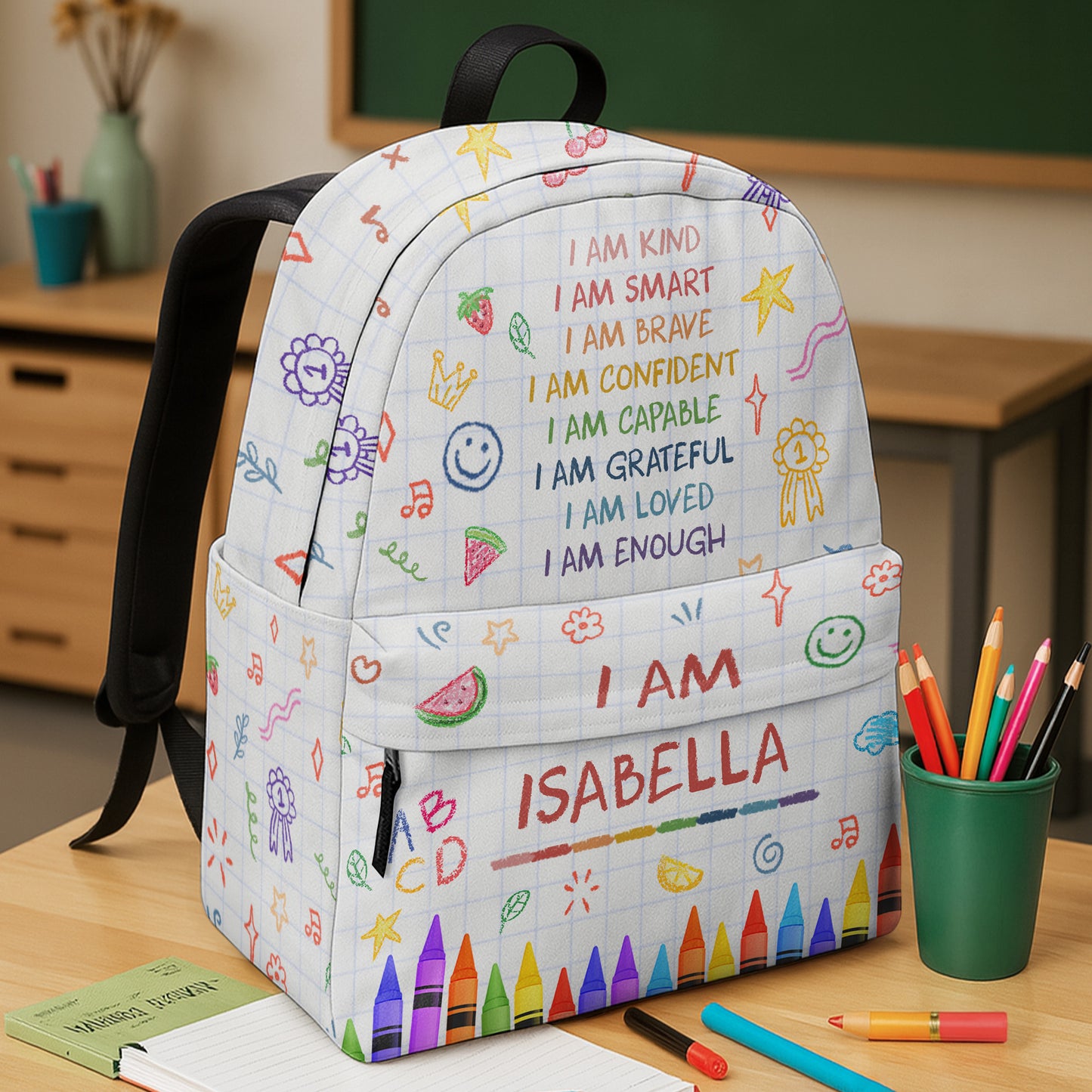 I Am Kind Smart Brave, Inspirational Backpack For Kids