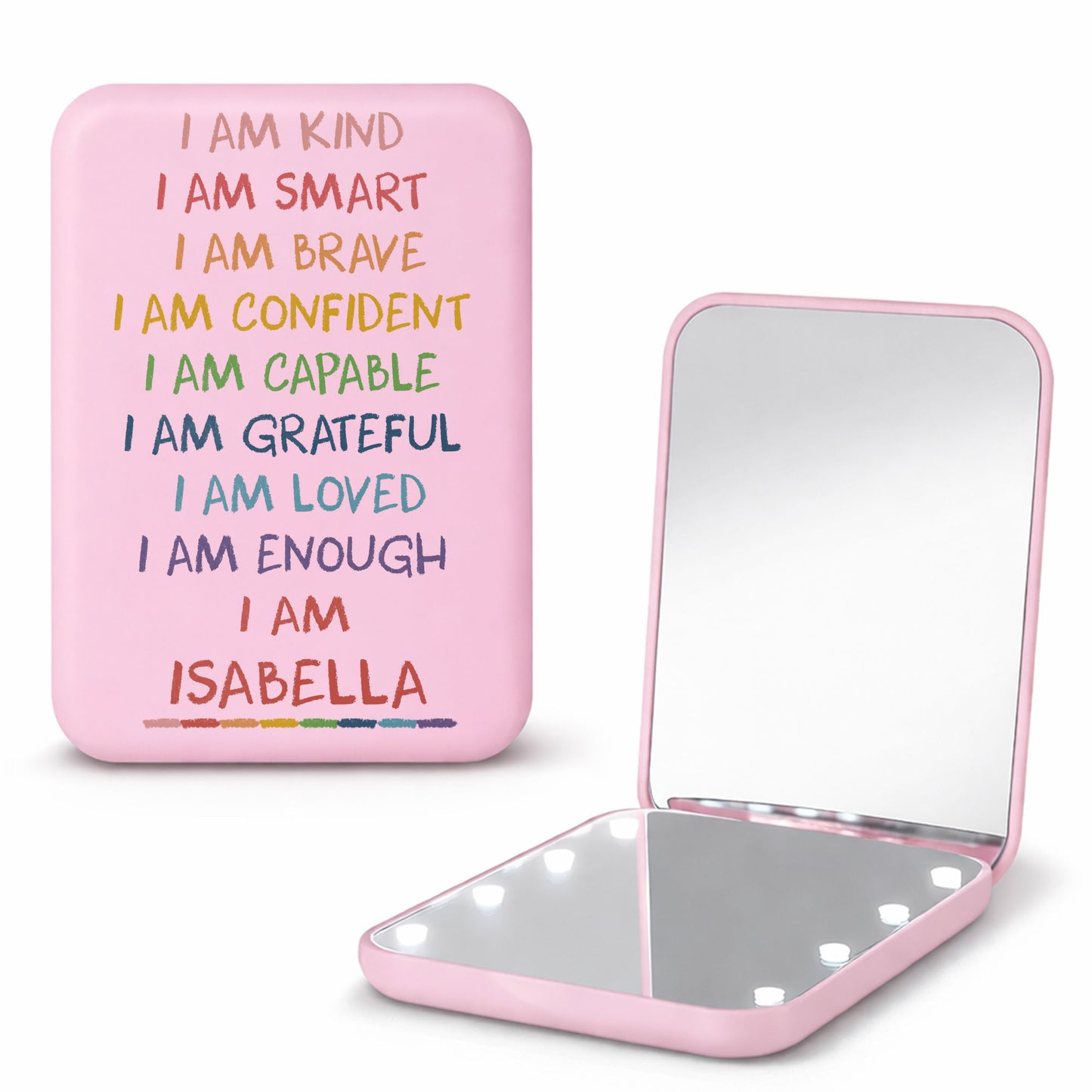 I Am Kind Smart Brave Affirmations Custom Rainbow Name