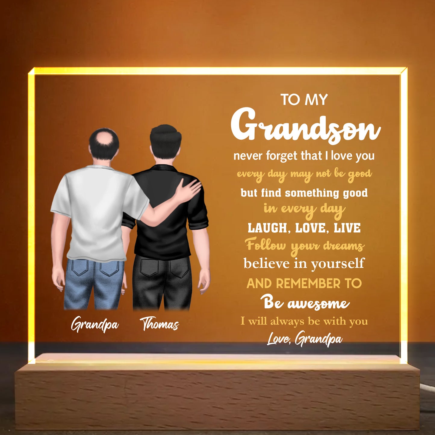 To My Grandson, Never Forget That I Love You, Two People Holding Hands