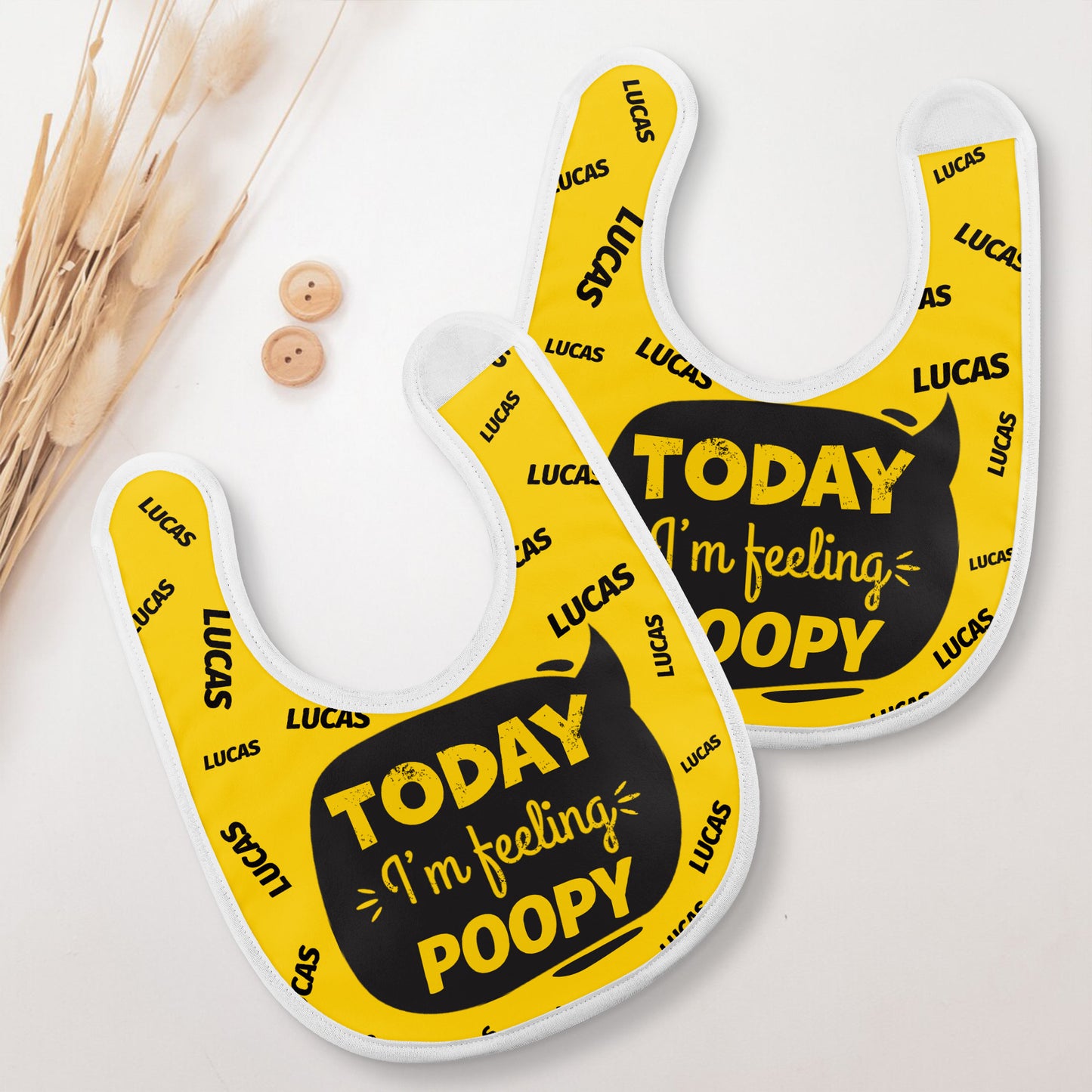 Today I'm Feeling Poopy, Smiling Poop Emoji Bib