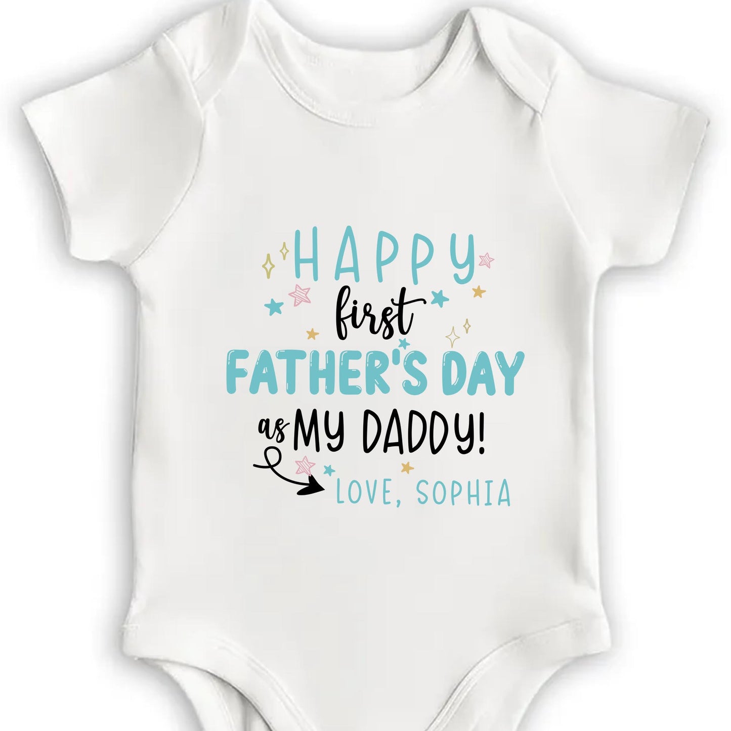 Happy First Father's Day As My Daddy, Stars And Hearts