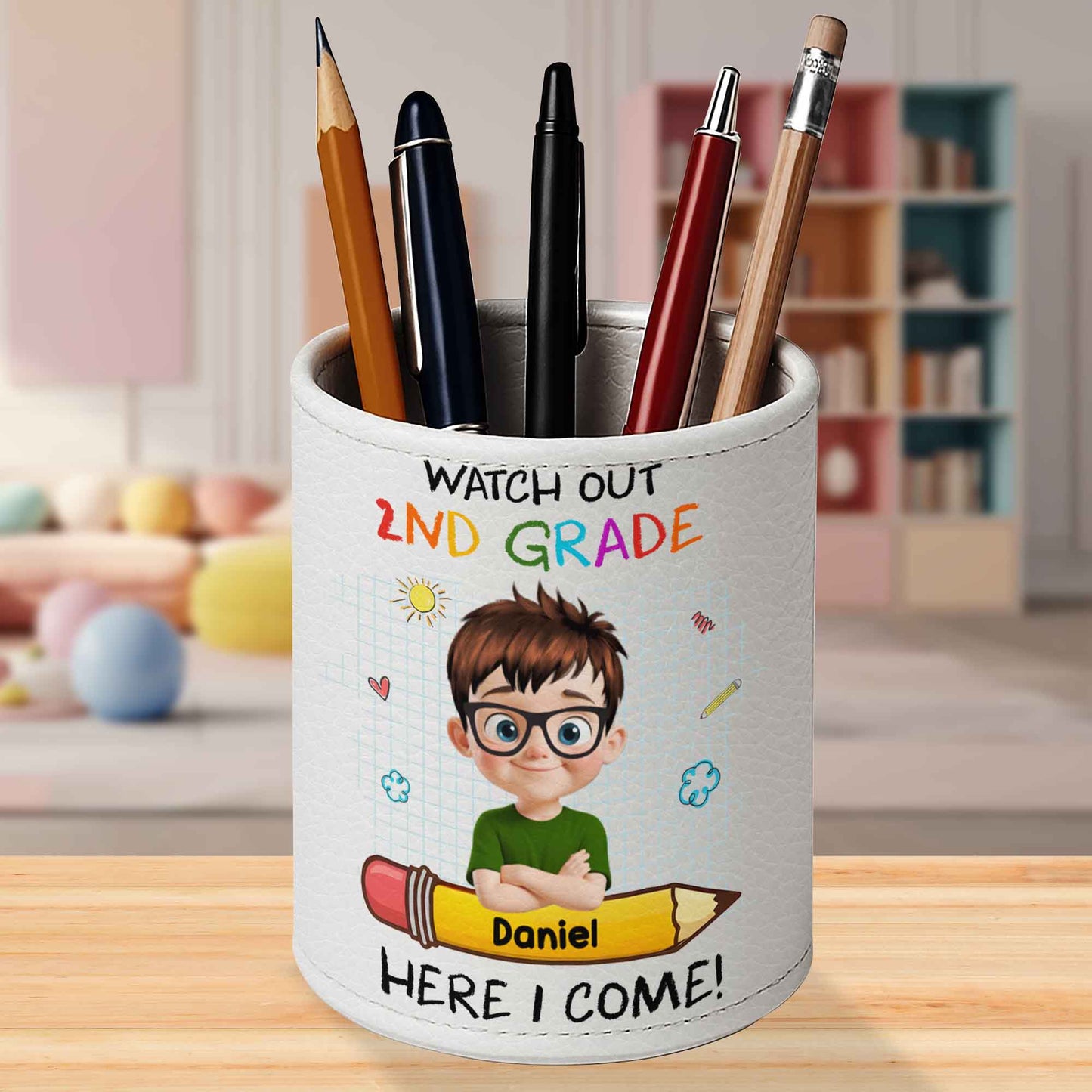 Watch Out 2nd Grade Here I Come With Boy And School Supplies