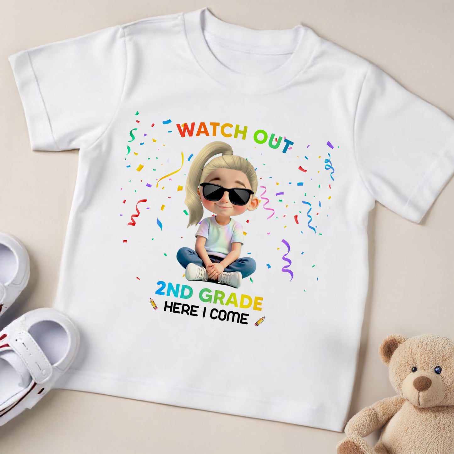 Watch Out 2nd Grade Here I Come Sunglasses Confetti